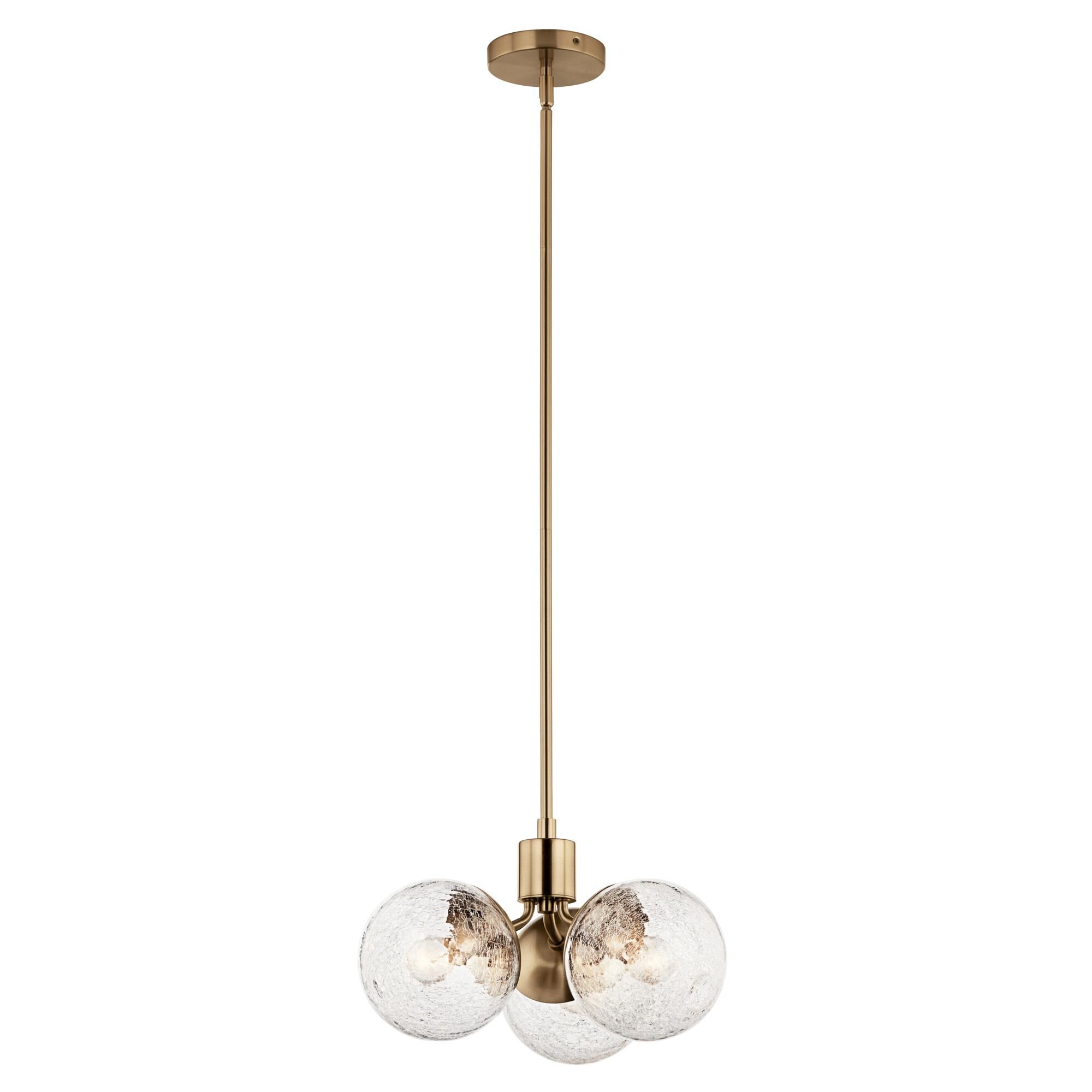 Shown in Champagne Bronze finish and Clear Crackle glass