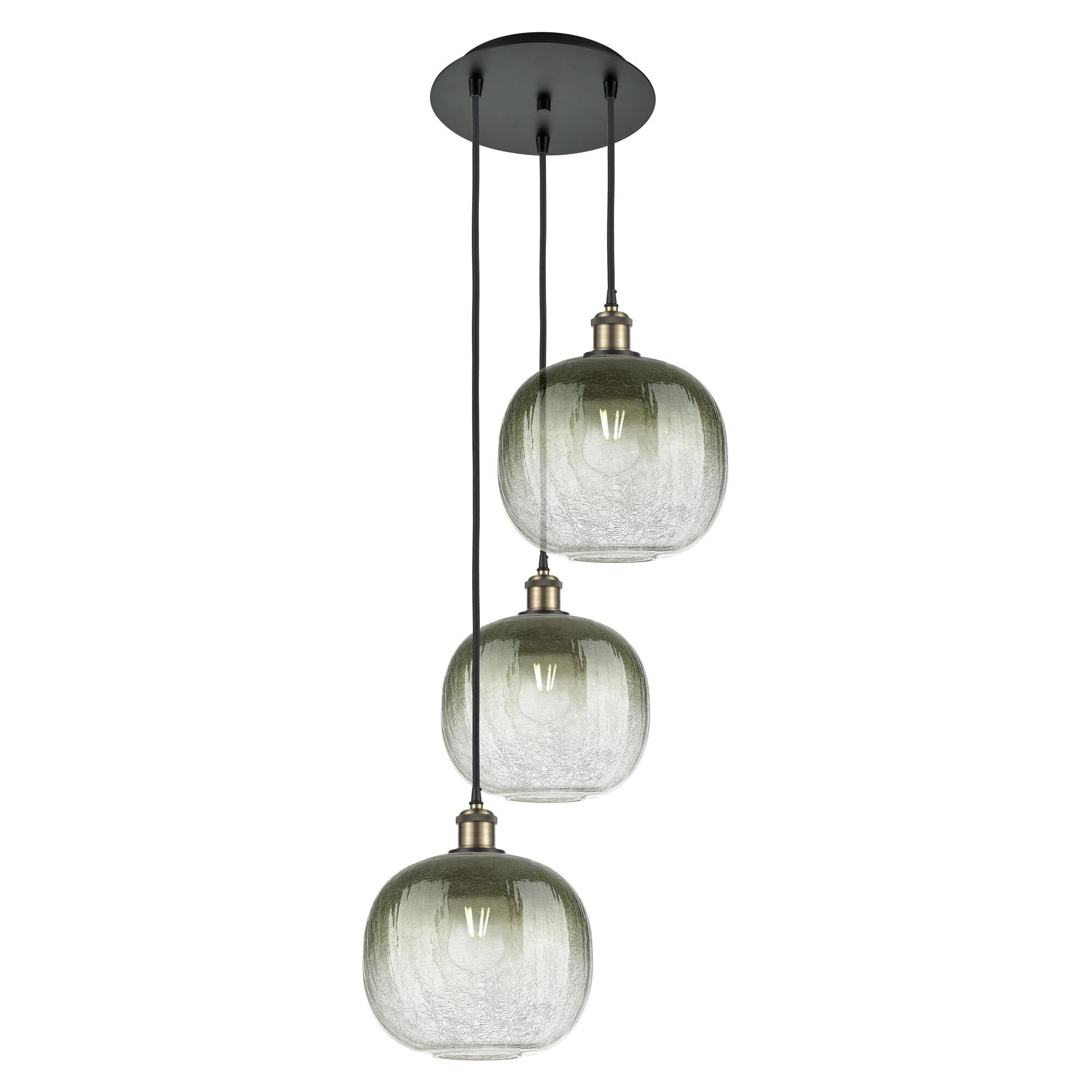Shown in Black Antique Brass finish and Slate glass