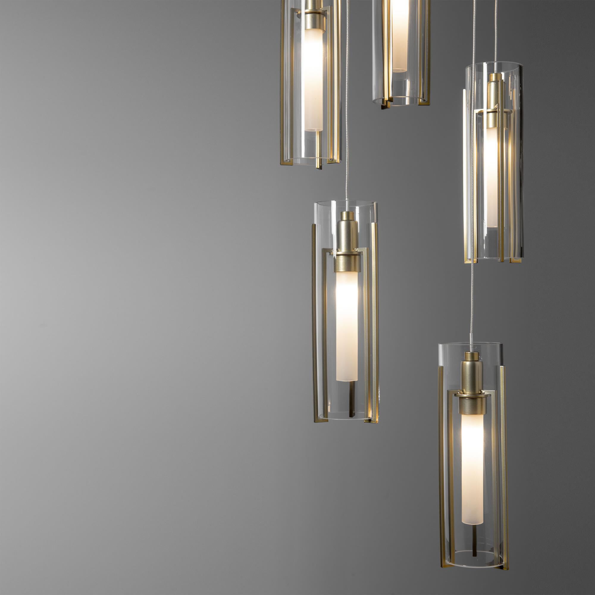 Shown in Modern Brass finish and Clear glass and Clear Glass shade