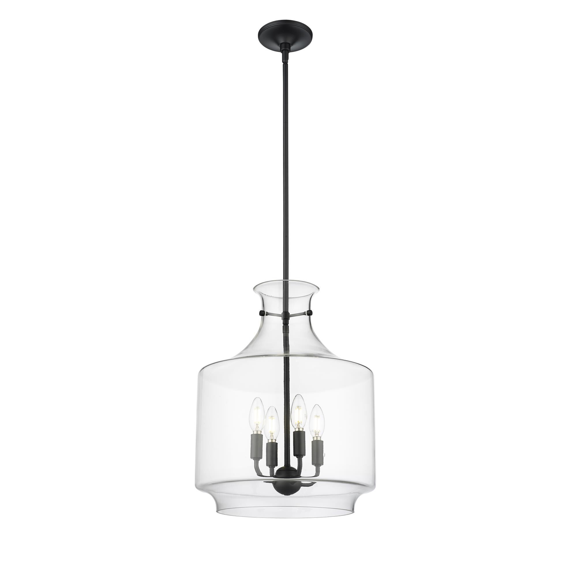 Shown in Matte Black finish and Clear glass