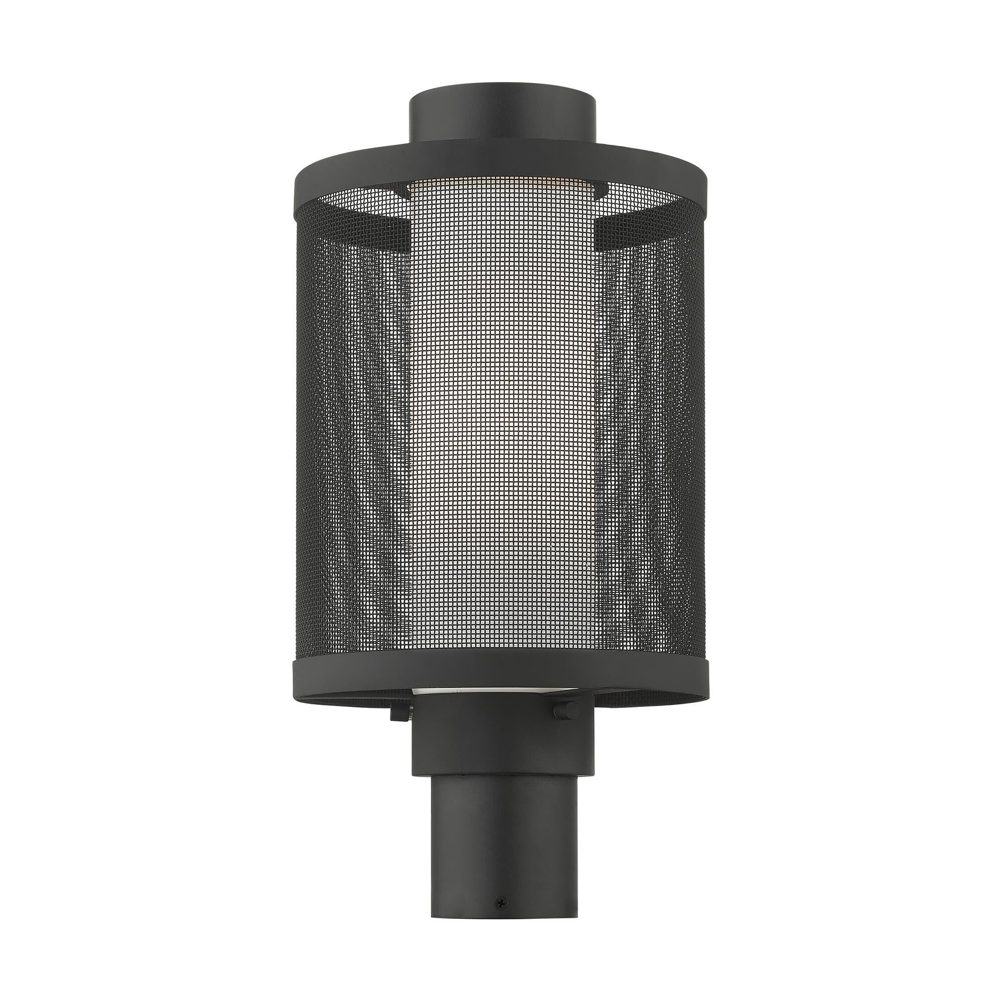 Shown in Textured Black finish and Textured Black Stainless Steel Mesh With Satin Opal White glass and Textured Black Stainless Steel Mesh With Satin Opal White Glass shade