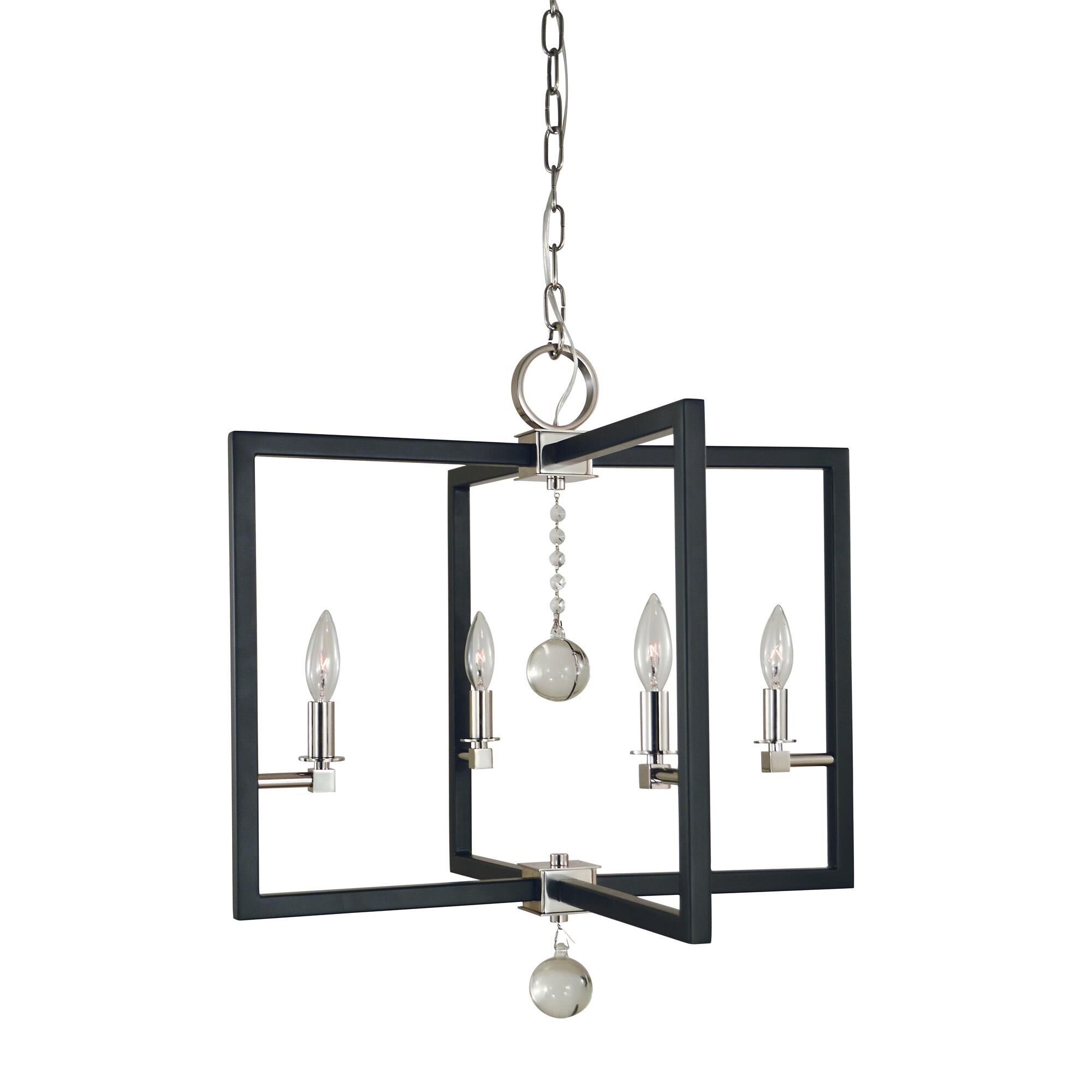 Minimalist Elegant 22 Inch 4 Light Mini Chandelier by Framburg
