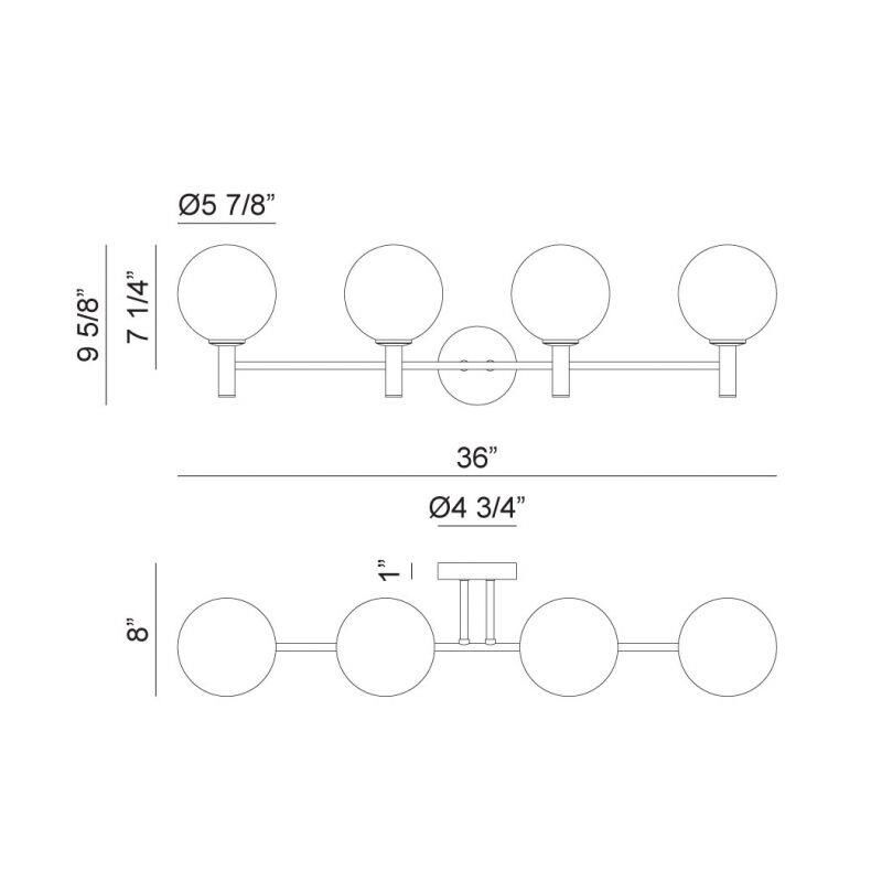 Cosmo 36 Inch 4 Light Bath Vanity Light by Matteo Lighting