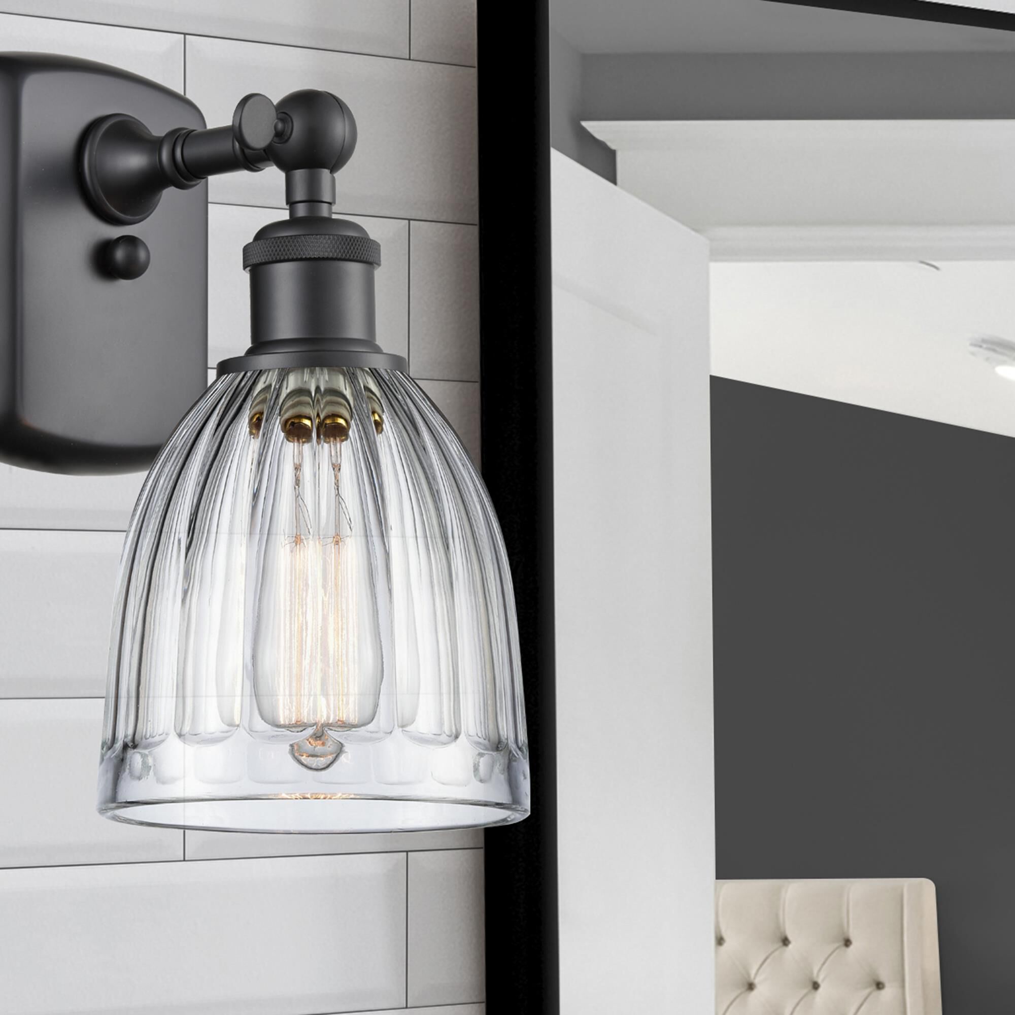 Shown in Matte Black finish and Drum glass and Glass shade