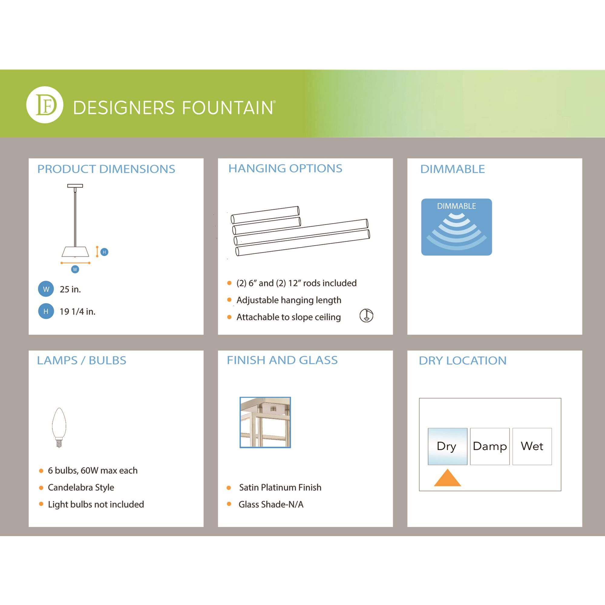 Designers Fountain Uptown 25 Inch Cage Pendant