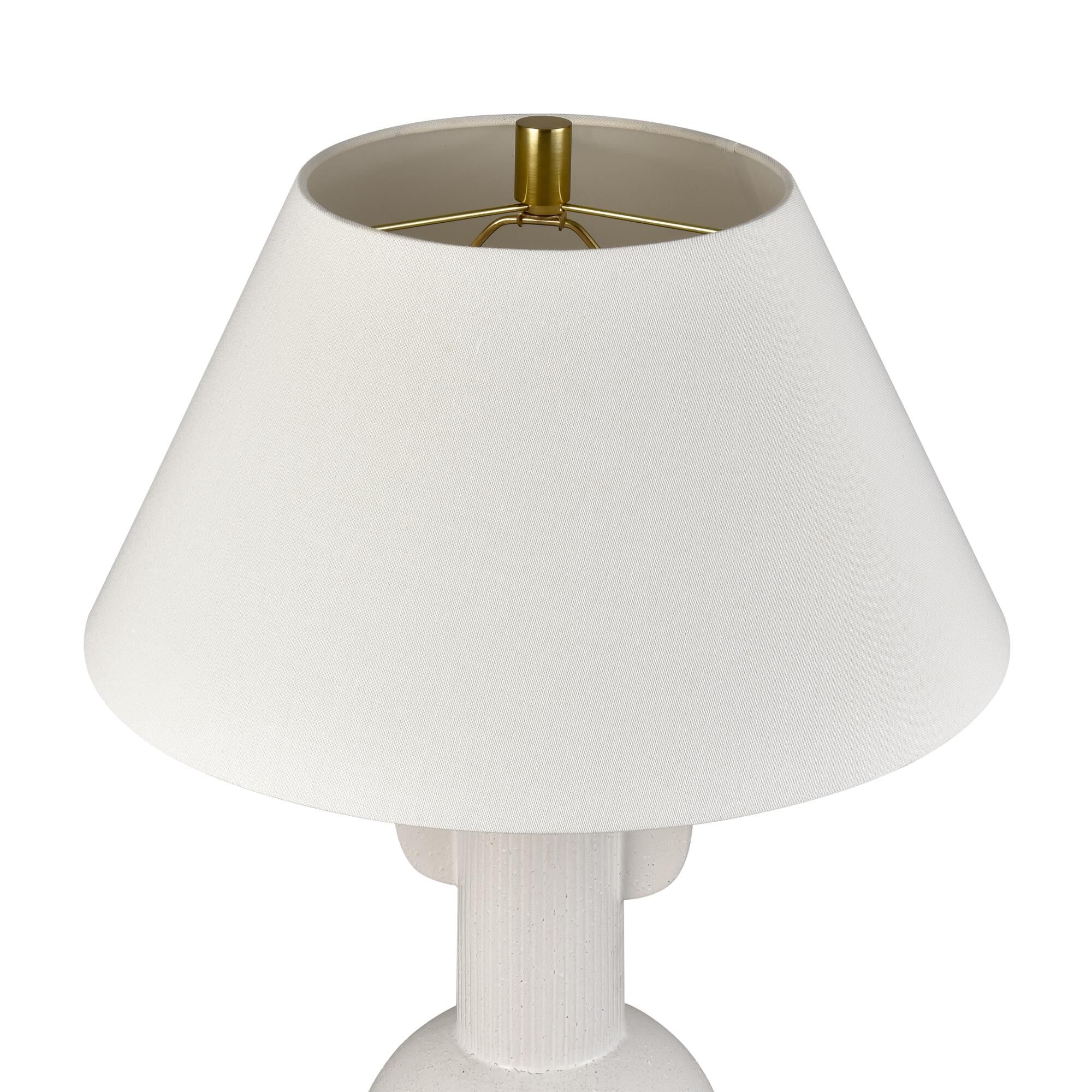 Shown in White Glazed finish and White Linen Empire shade