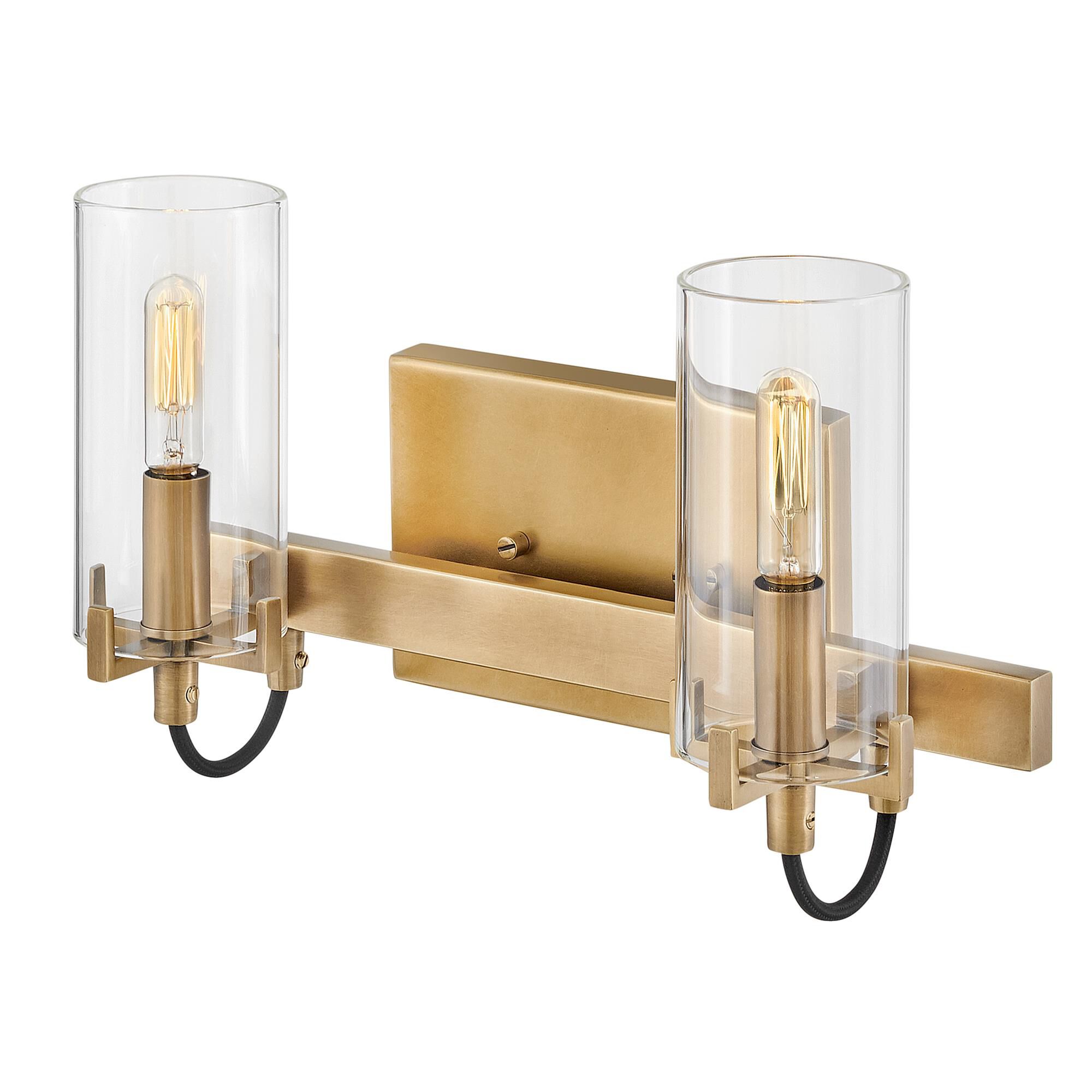 Shown in Heritage Brass finish and Clear glass