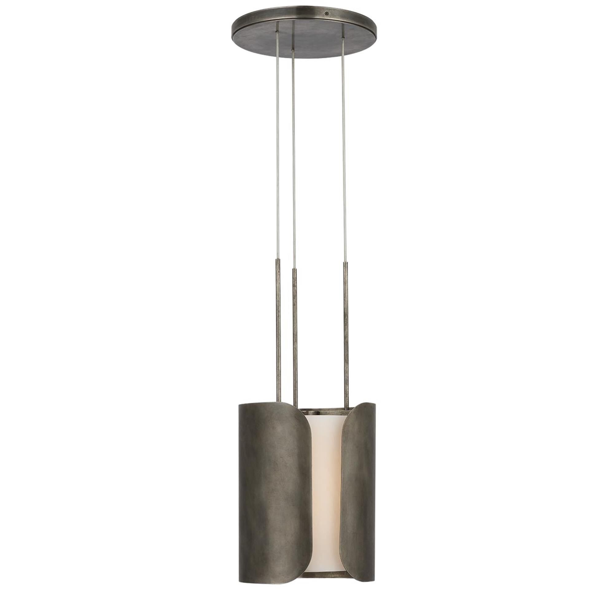 Shown in Mottled Pewter finish and Alabaster shade