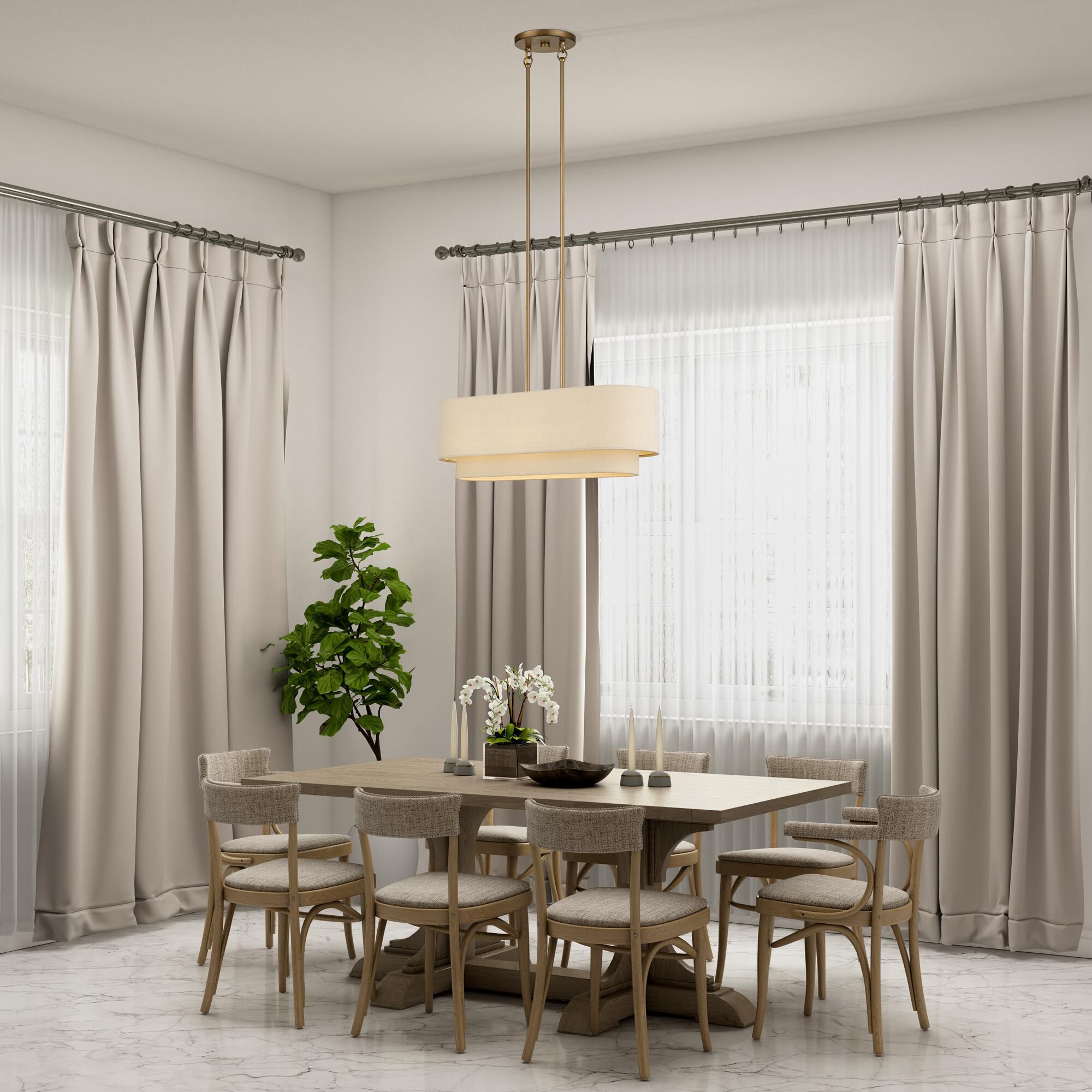 Shown in Antique Gold Leaf finish and Hand Crafted Parchment Color Hardback Fabric shade