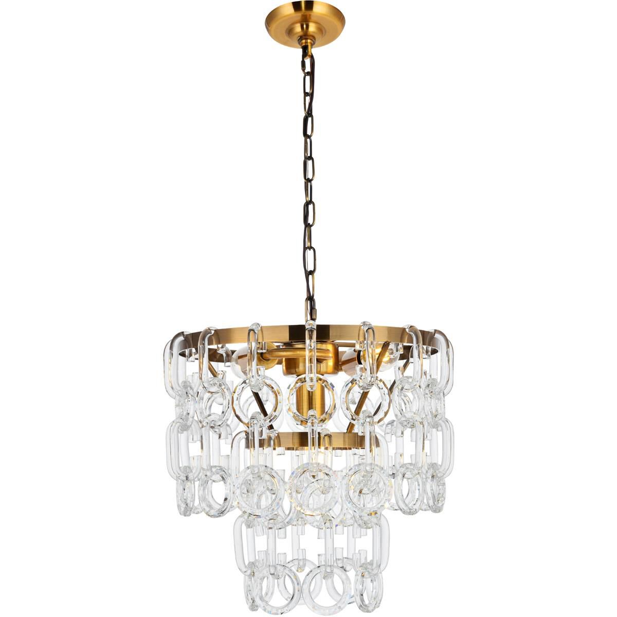 Shown in Light Antique Brass finish and Royal Cut crystal and Clear accent