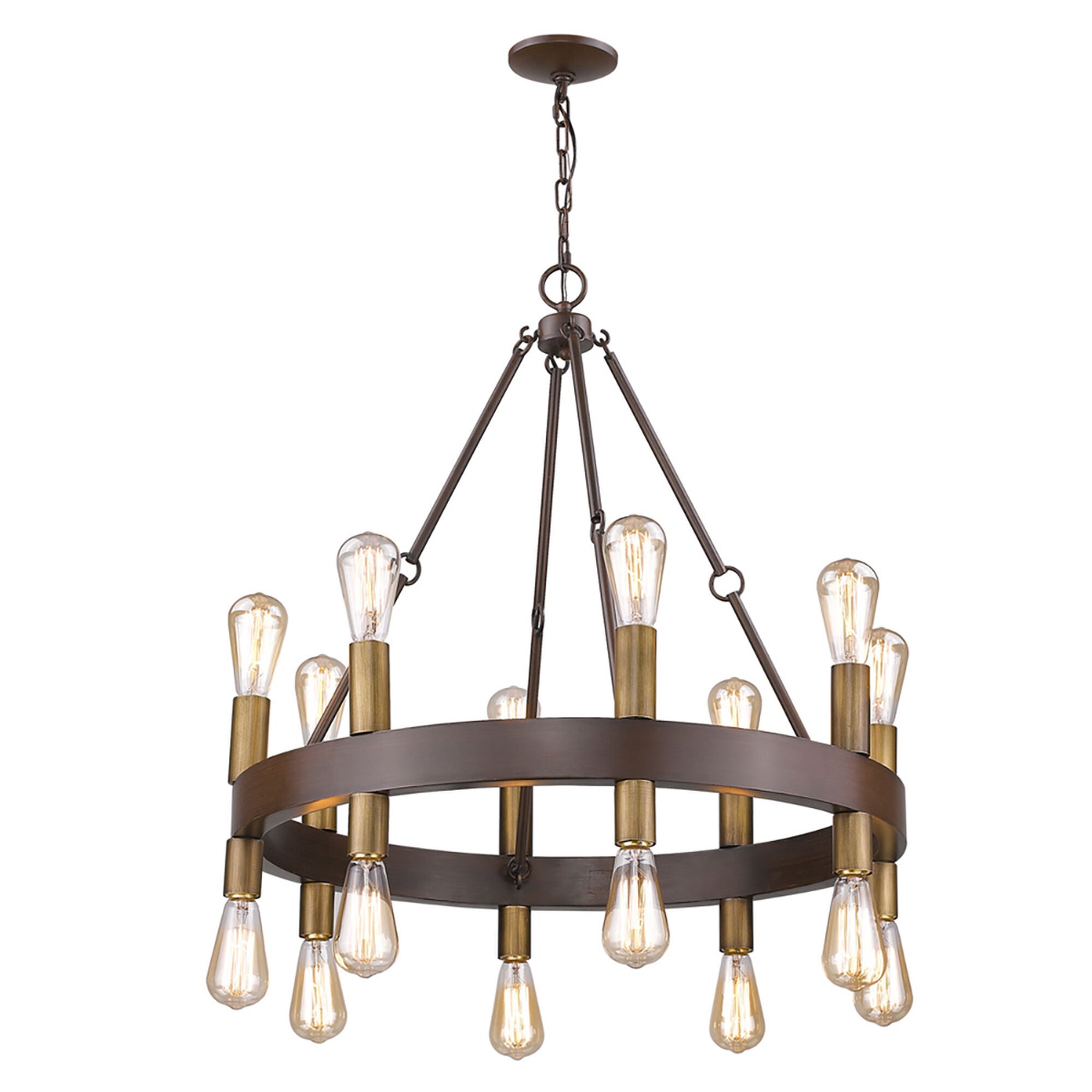 Shown in Faux Wood Finish finish and -- glass and -- shade