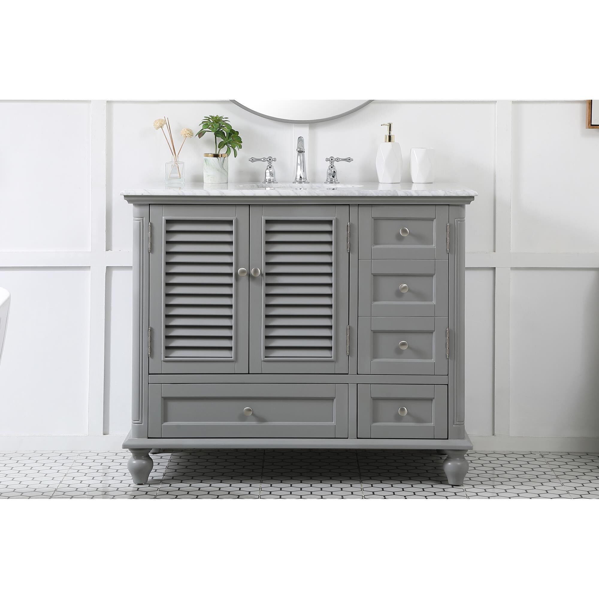 Shown in Grey finish