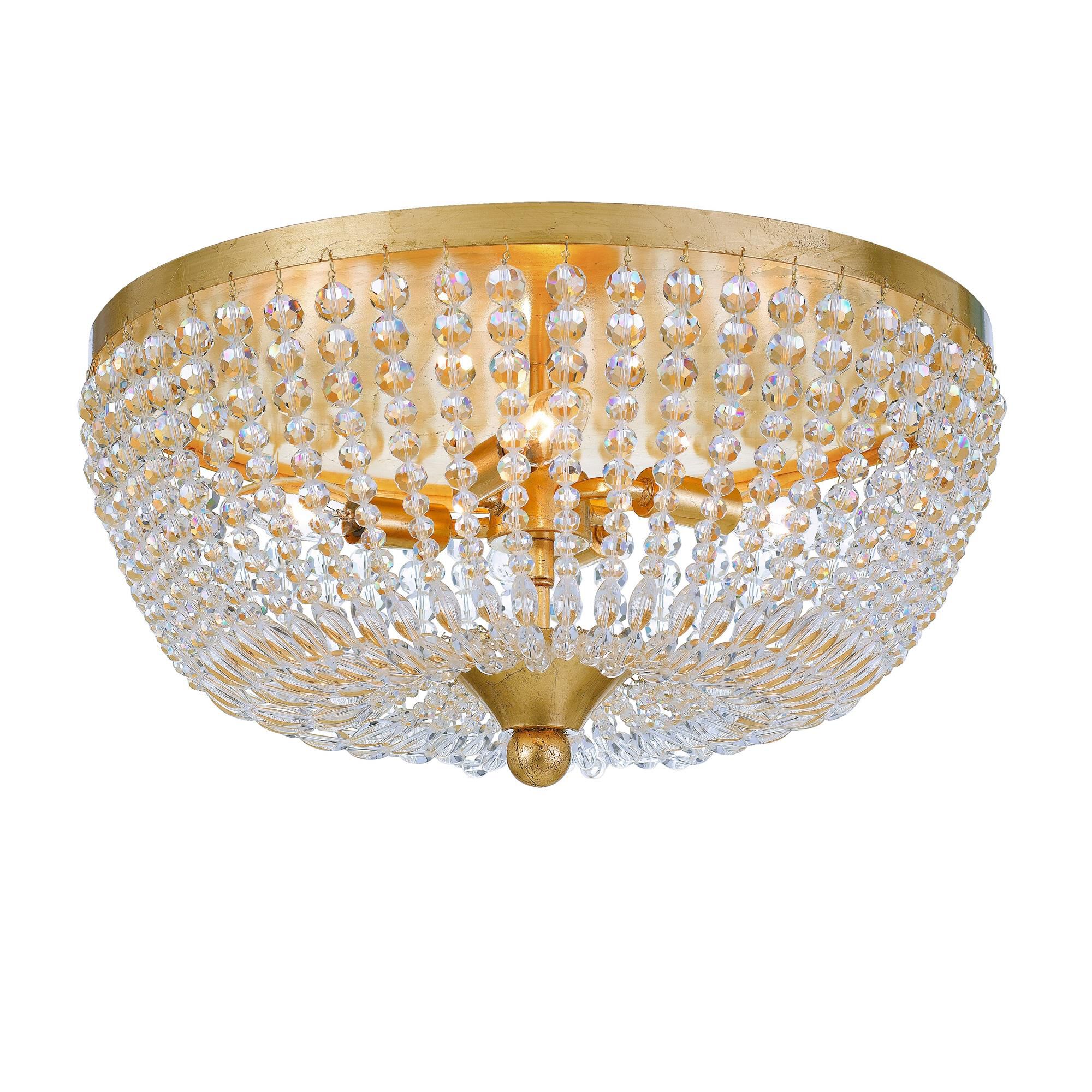 Shown in Antique Gold finish and Clear Glass Beads crystal