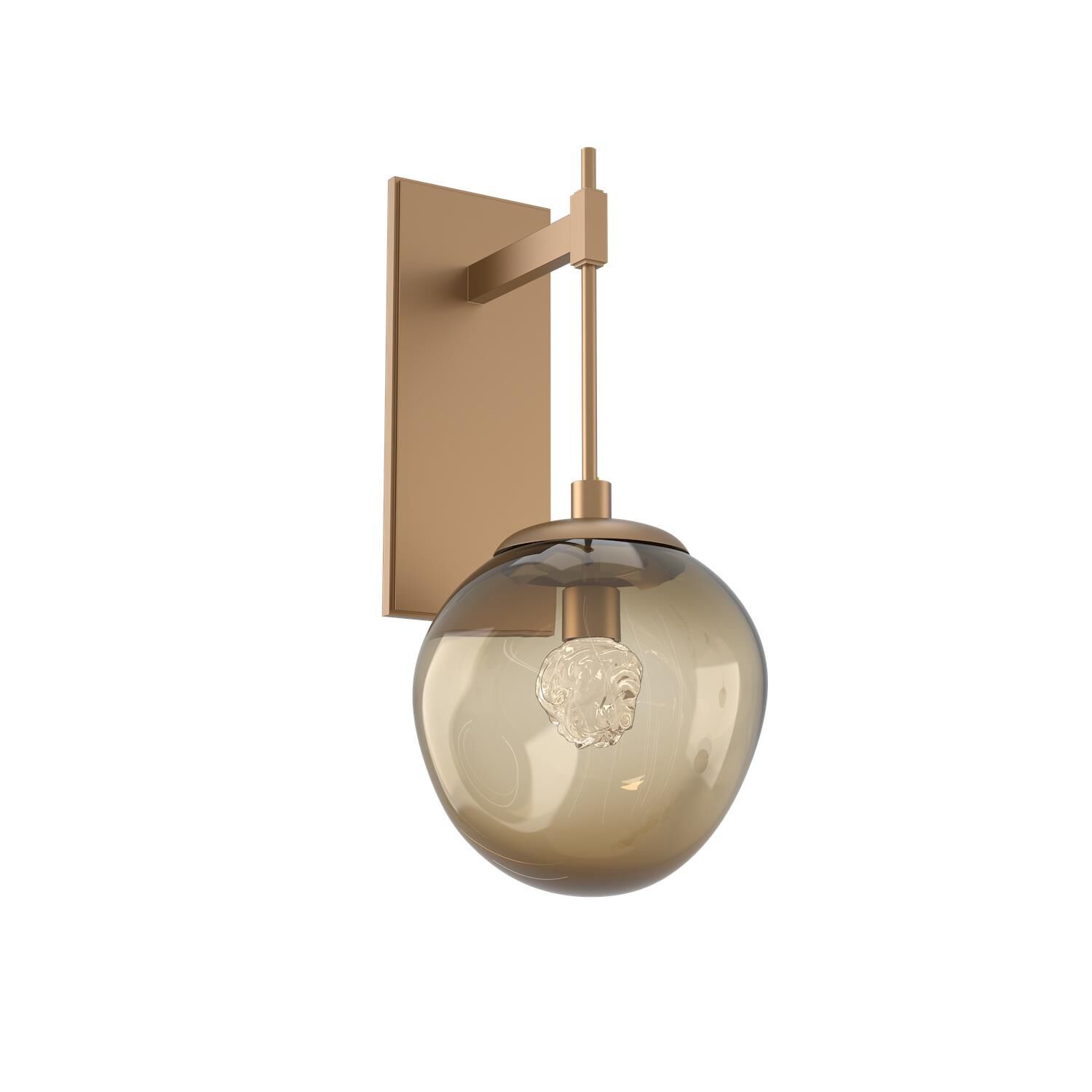 Shown in Novel Brass finish and Floret Inner And Bronze Outer glass