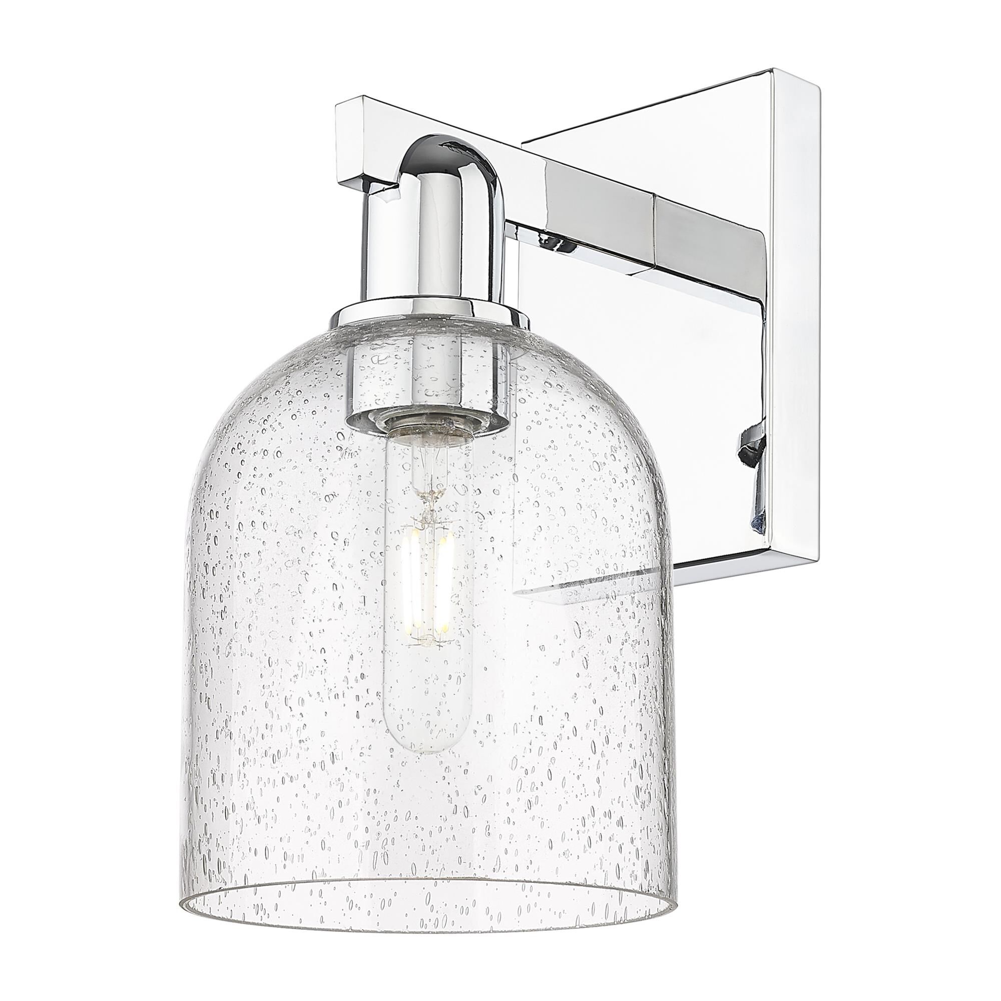 Shown in Polished Chrome finish and Seedy glass