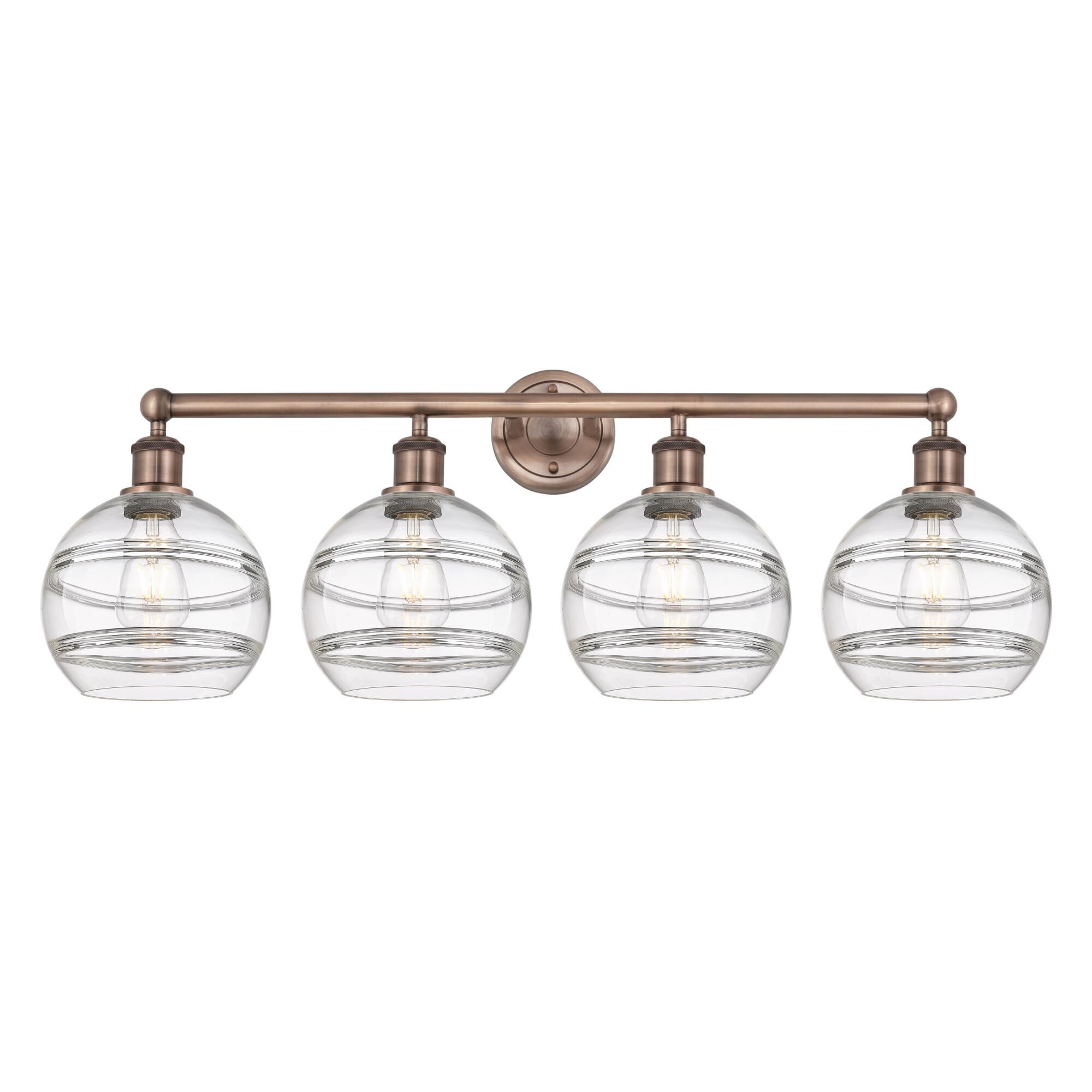 Shown in Antique Copper finish and Clear glass