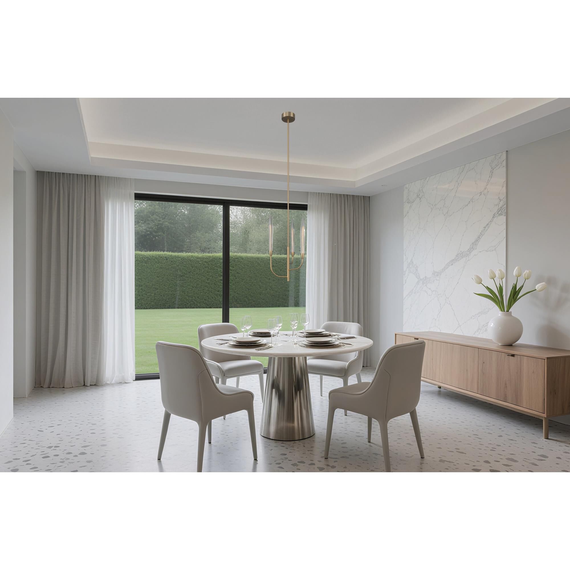 Shown in Brass finish and Gold Leaf HandPressed glass