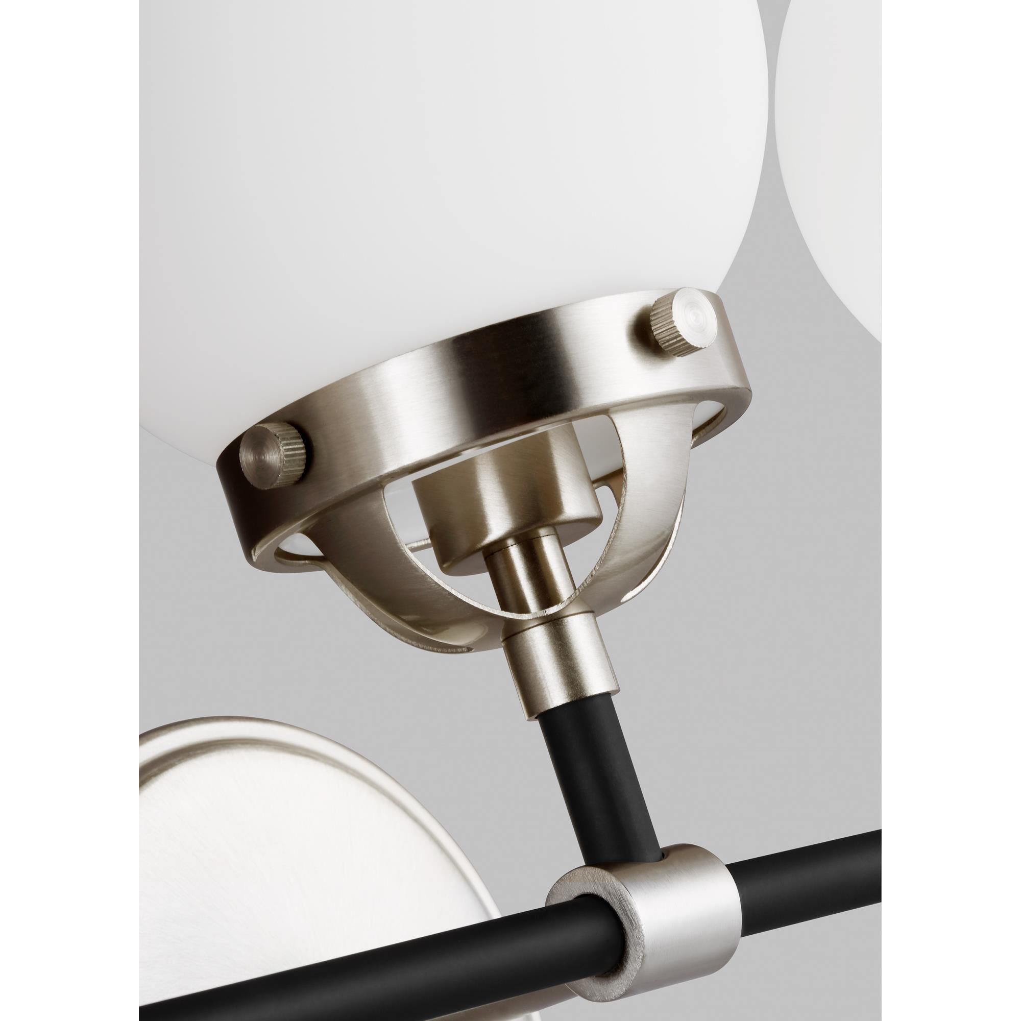 Shown in Brushed Nickel finish and Etched / White Inside glass and Etched / White Inside Glass s shade