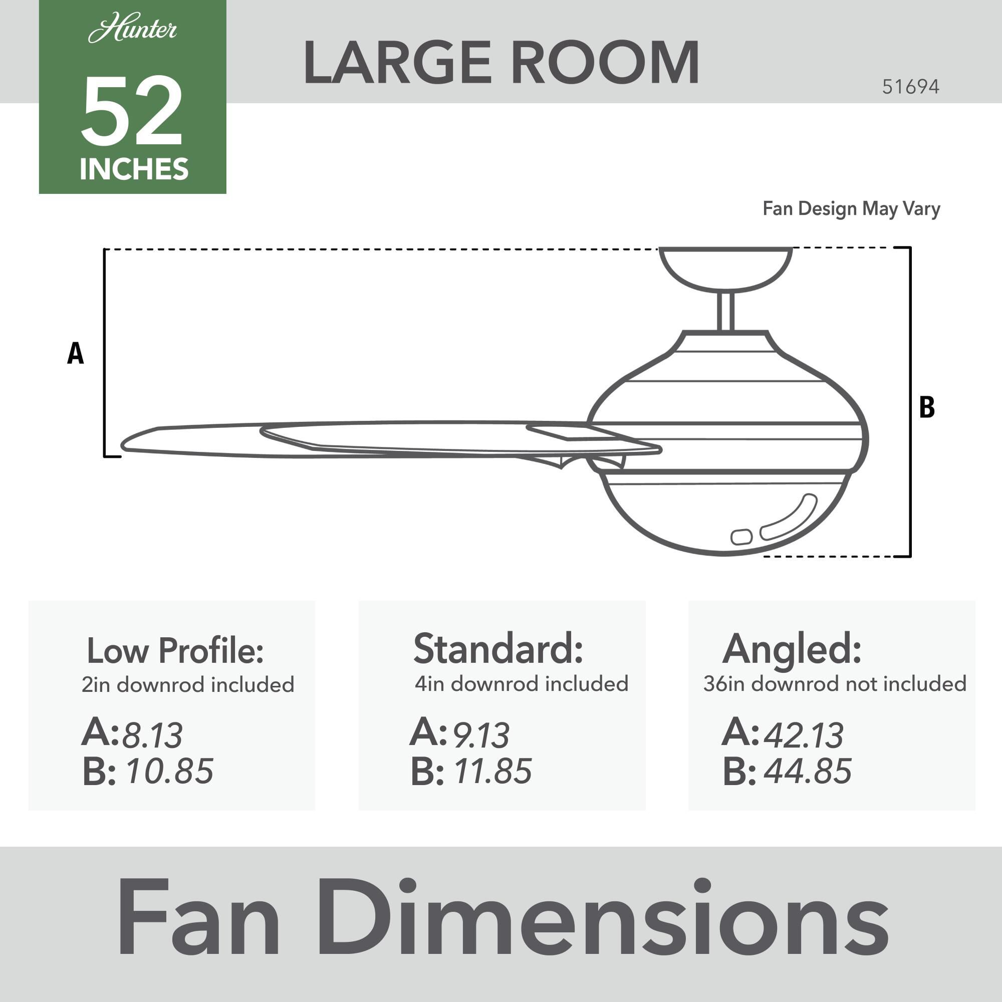 Zayden 52 Inch Ceiling Fan with Light Kit by Hunter Fan