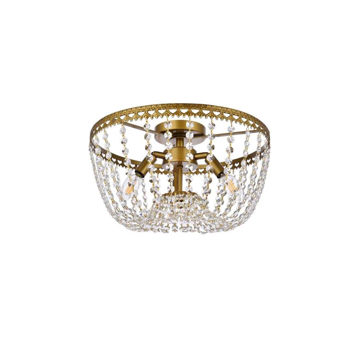 Kylie 16 Inch 3 Light Flush Mount by Elegant Lighting