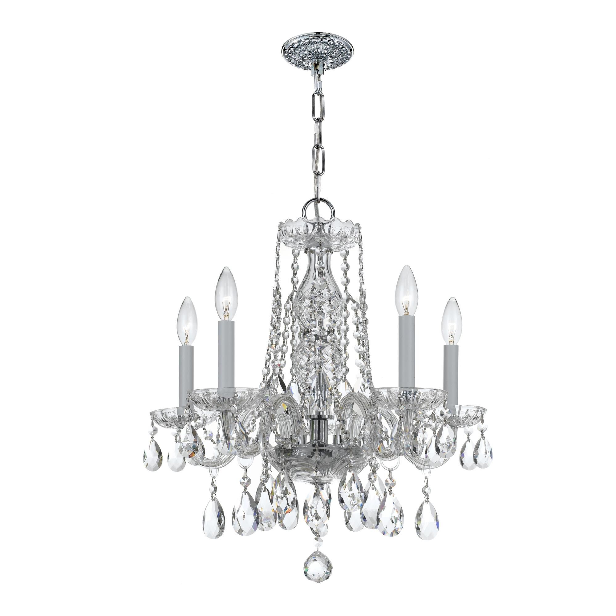 Traditional Crystal 18 Inch 5 Light Mini Chandelier by Crystorama