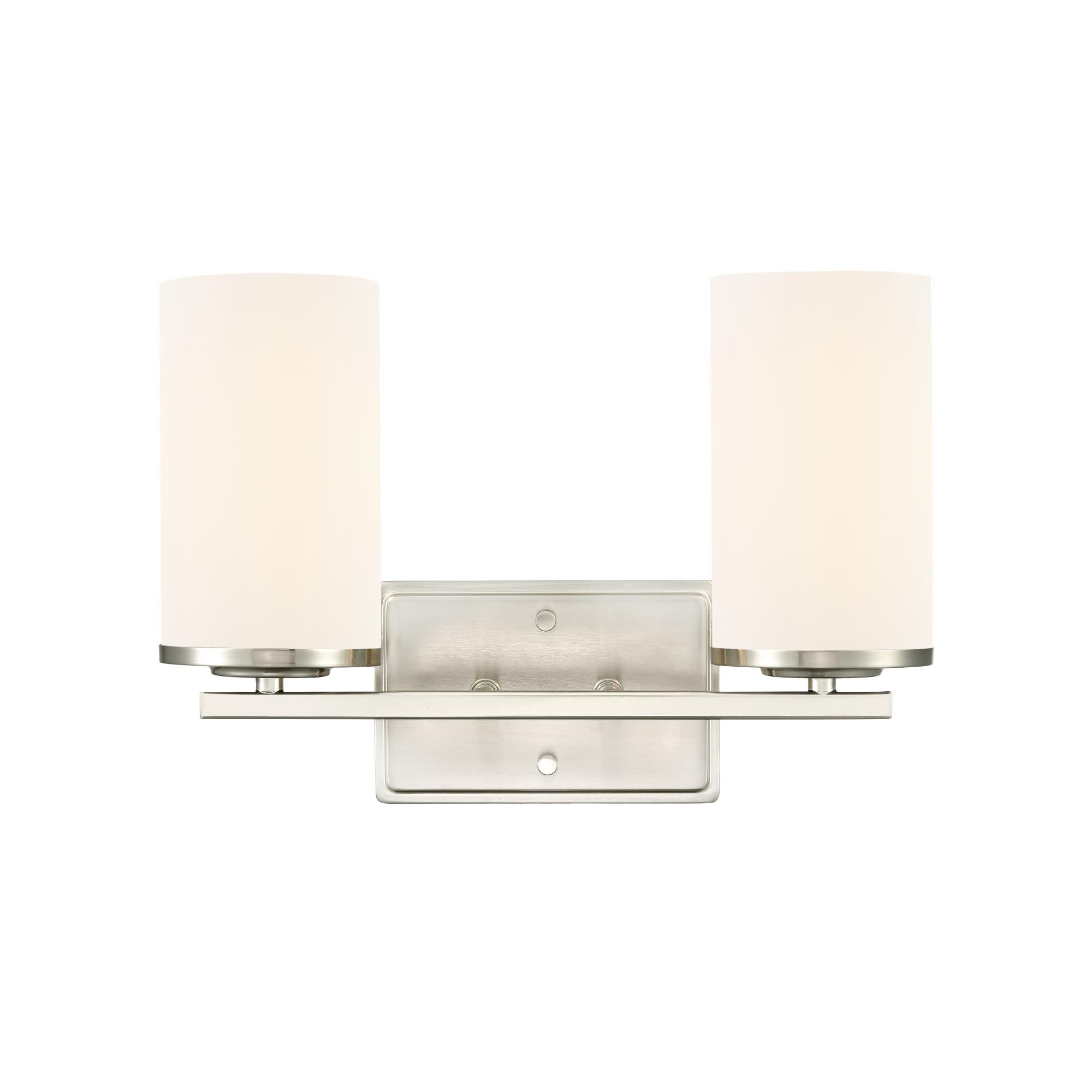 Shown in Brushed Nickel finish and Etched White glass