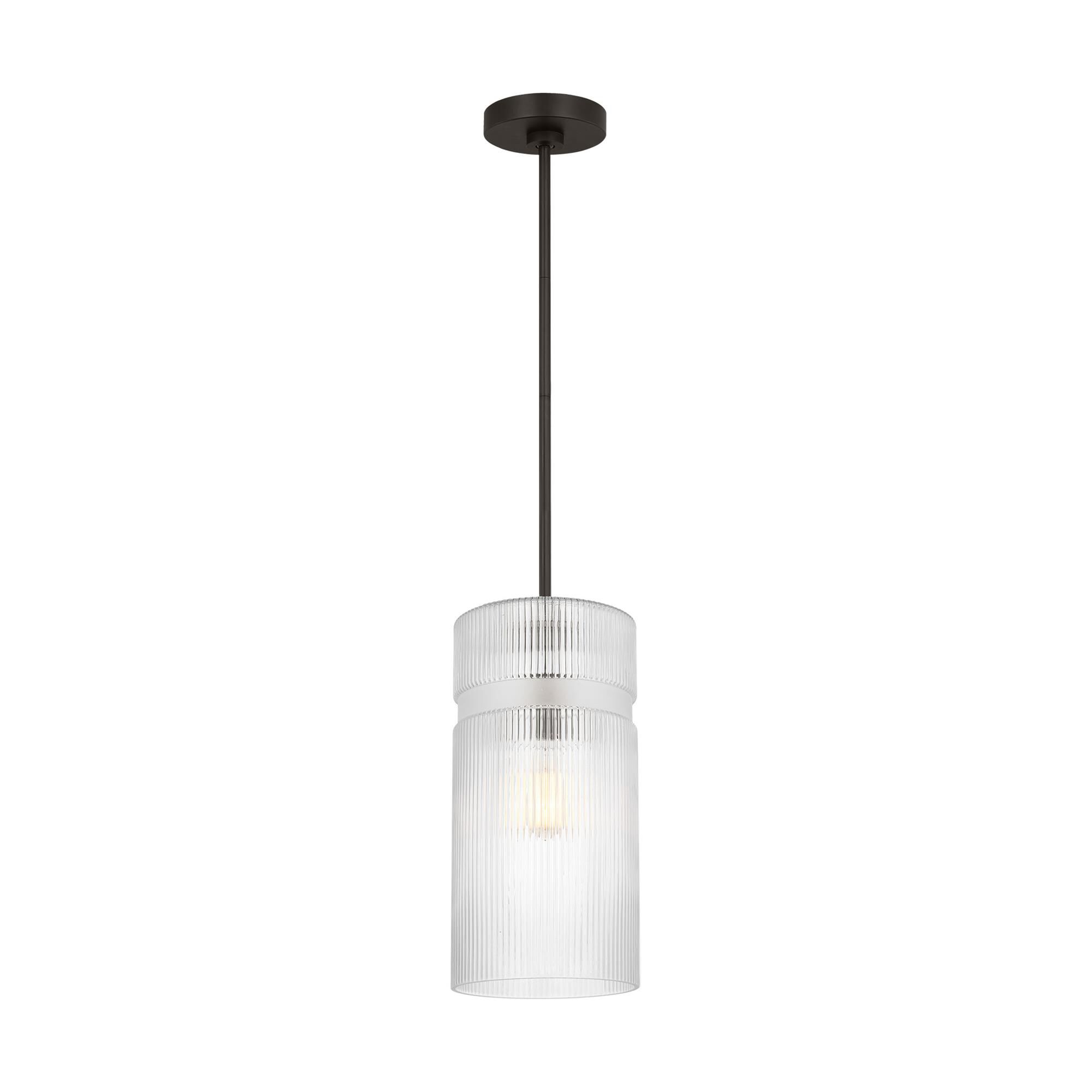 Shown in Midnight Black finish and Clear Ribbed glass