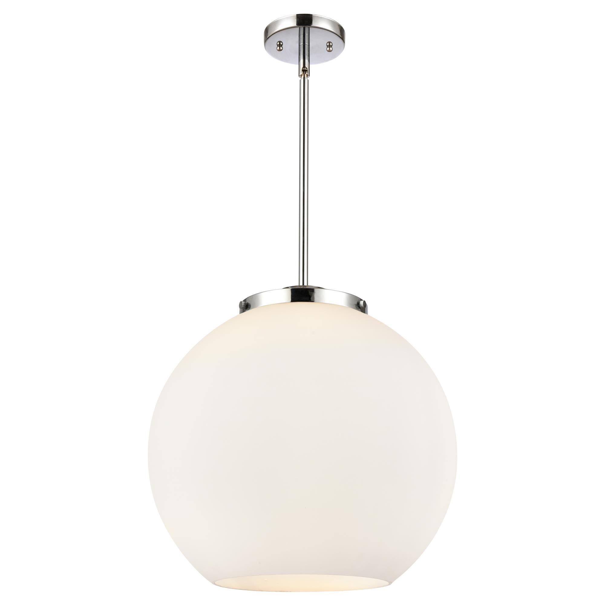 Shown in Polished Chrome finish and Matte White glass