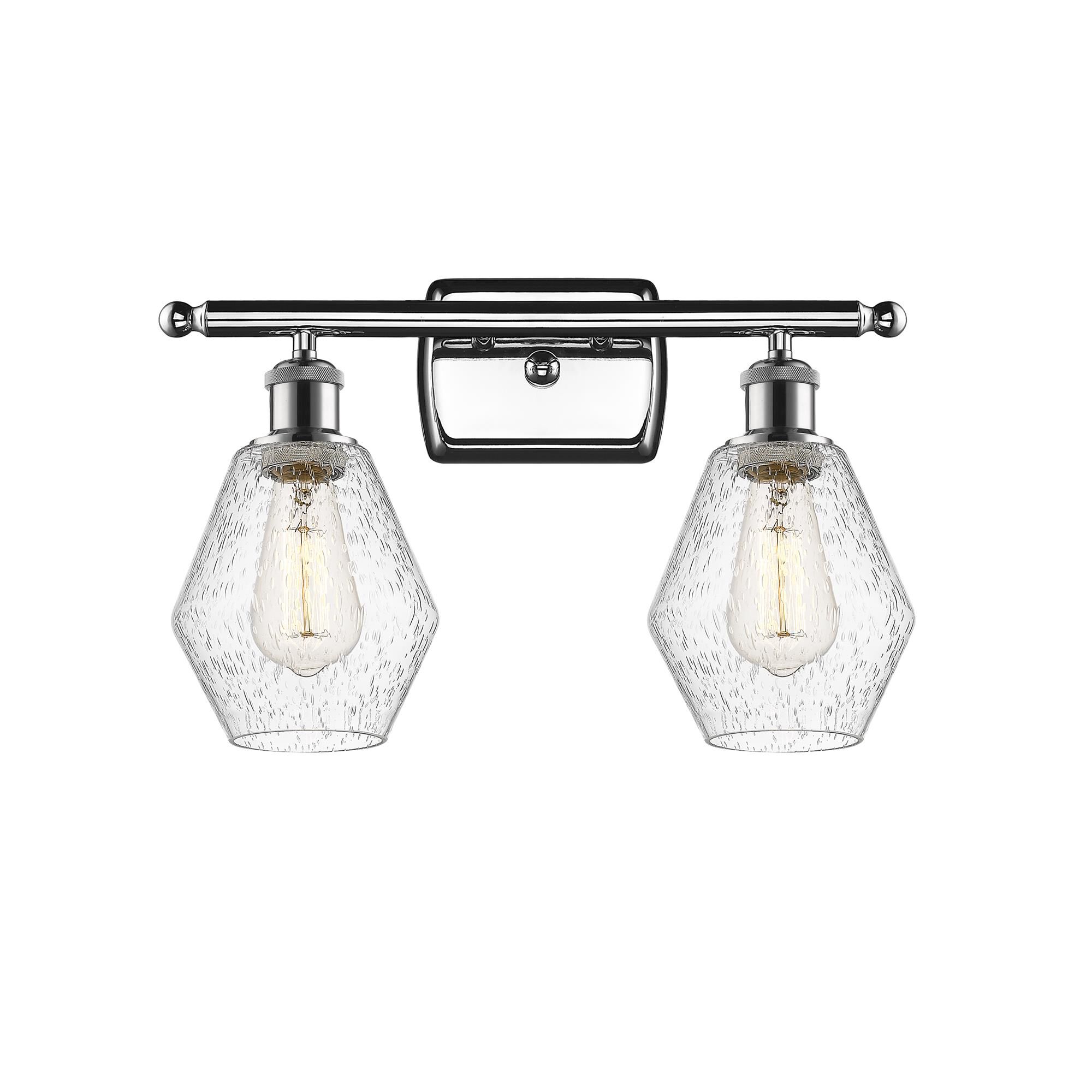 Shown in Polished Chrome  finish and Seedy glass