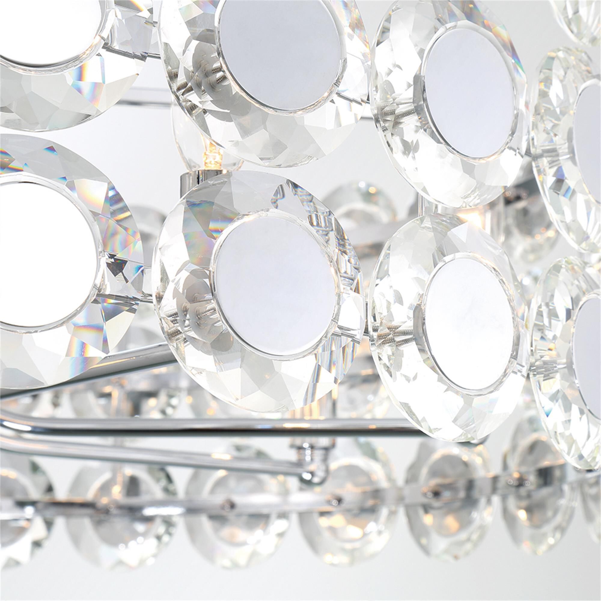 Shown in Chrome finish and K9 Crystal glass