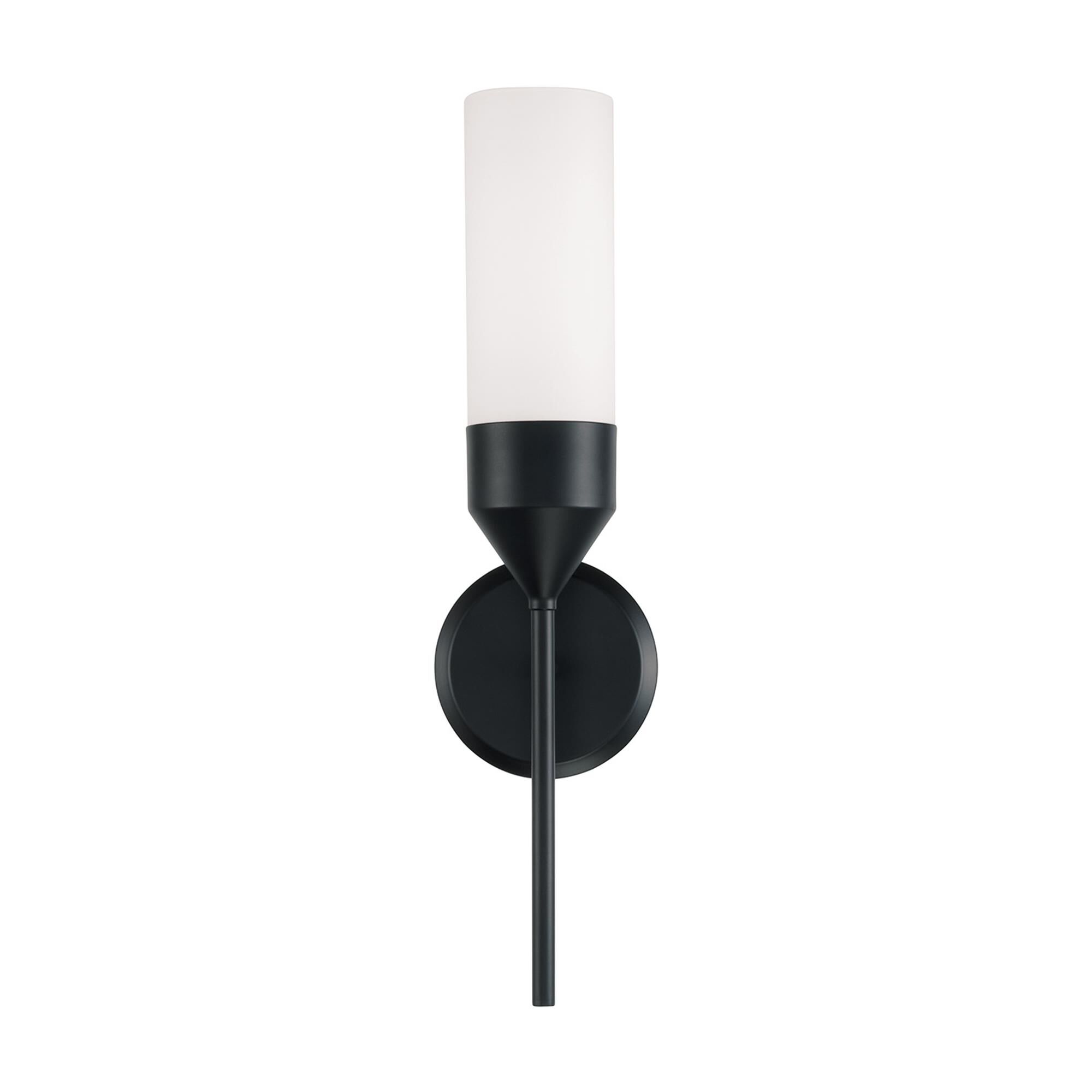 Shown in Matte Black finish and Soft White glass