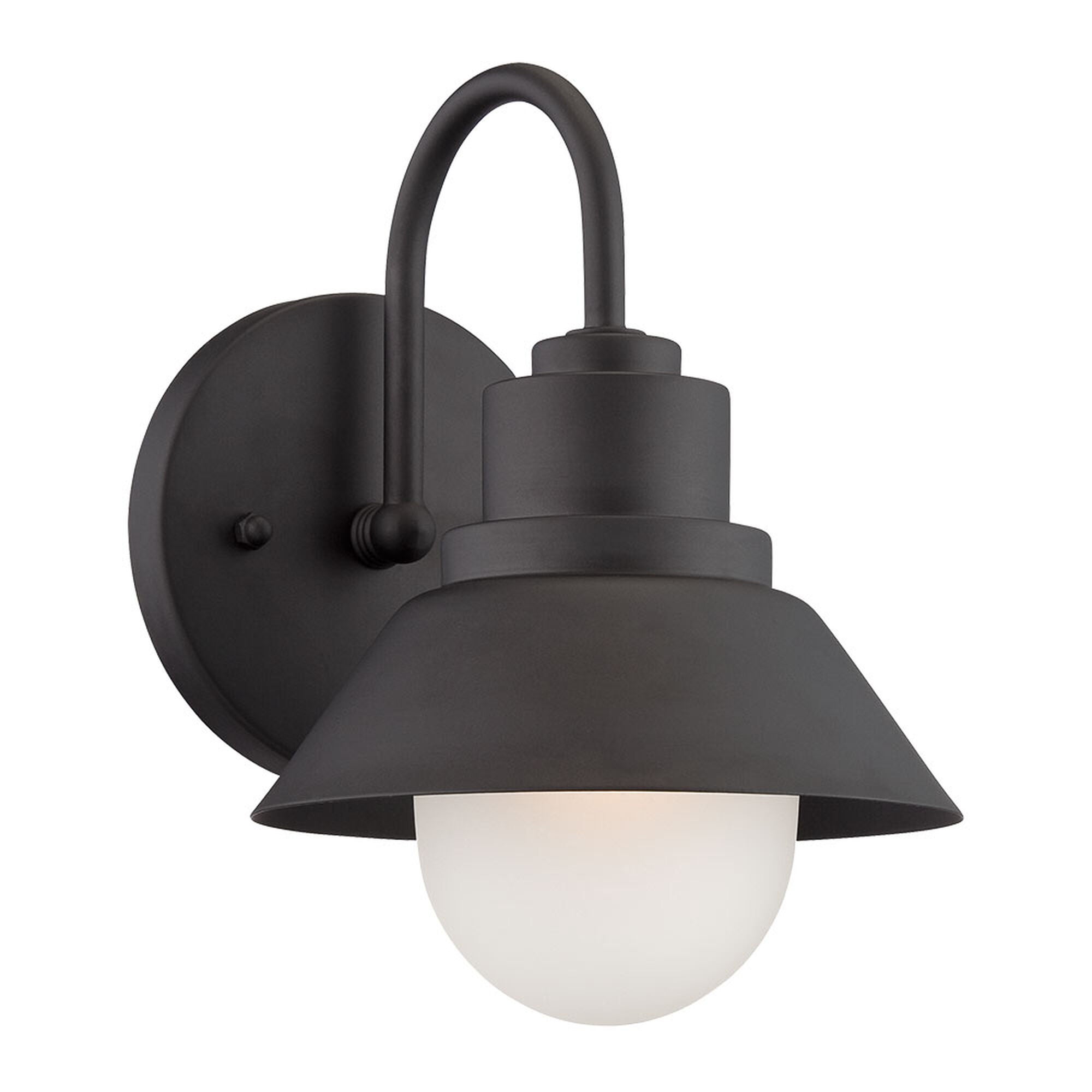 Shown in Matte Black finish and Frosted glass and Frosted Glass Dome Shaped Globe shade