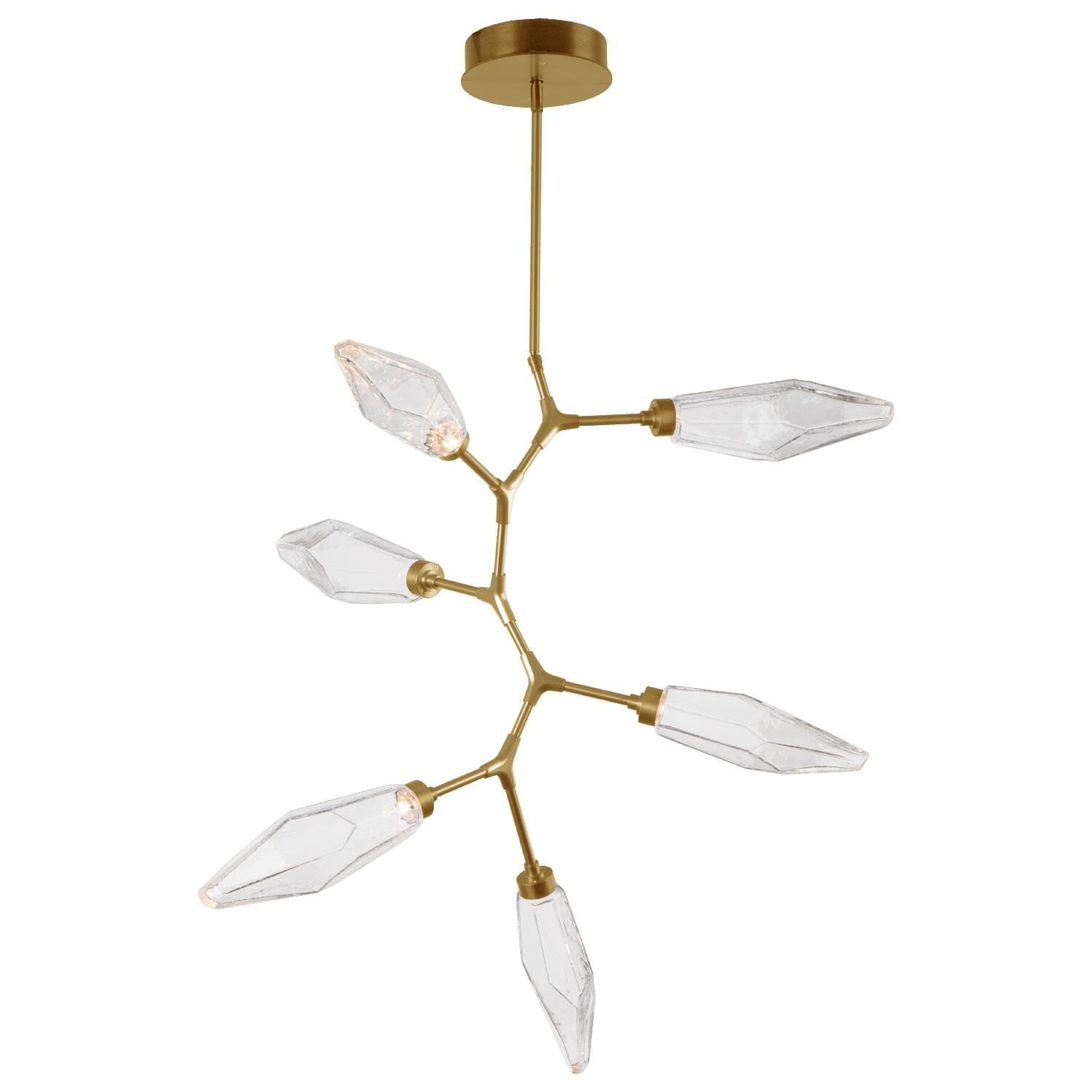 Shown in Gilded Brass finish and Chilled Clear glass