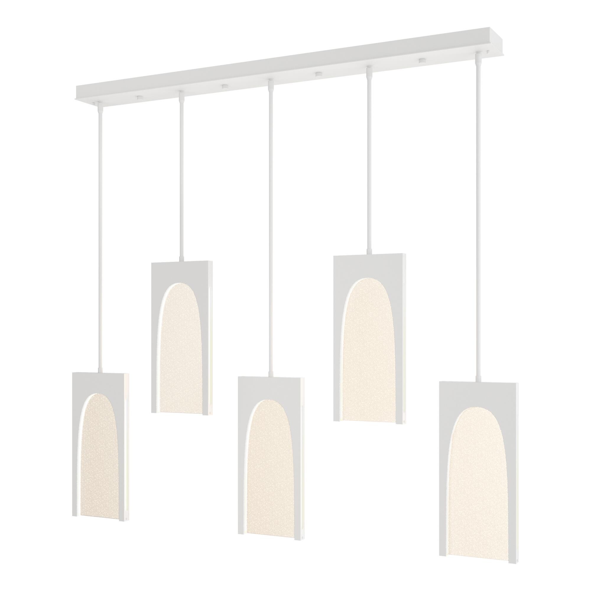 Shown in White finish and Seeded Clear glass