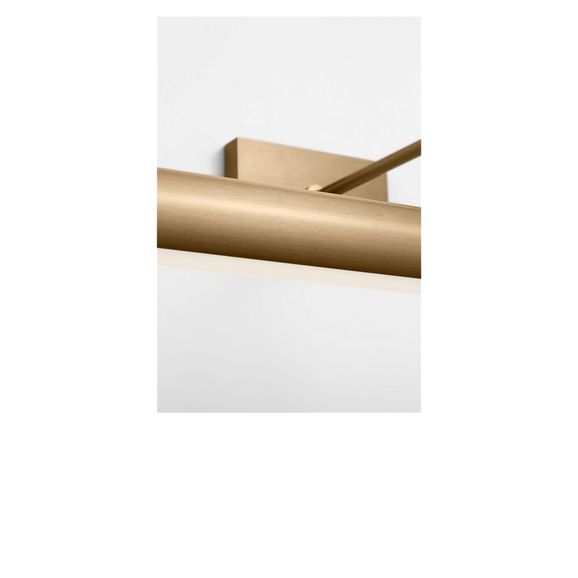 Shown in Satin Brass finish and White Acrylic Diffuser shade