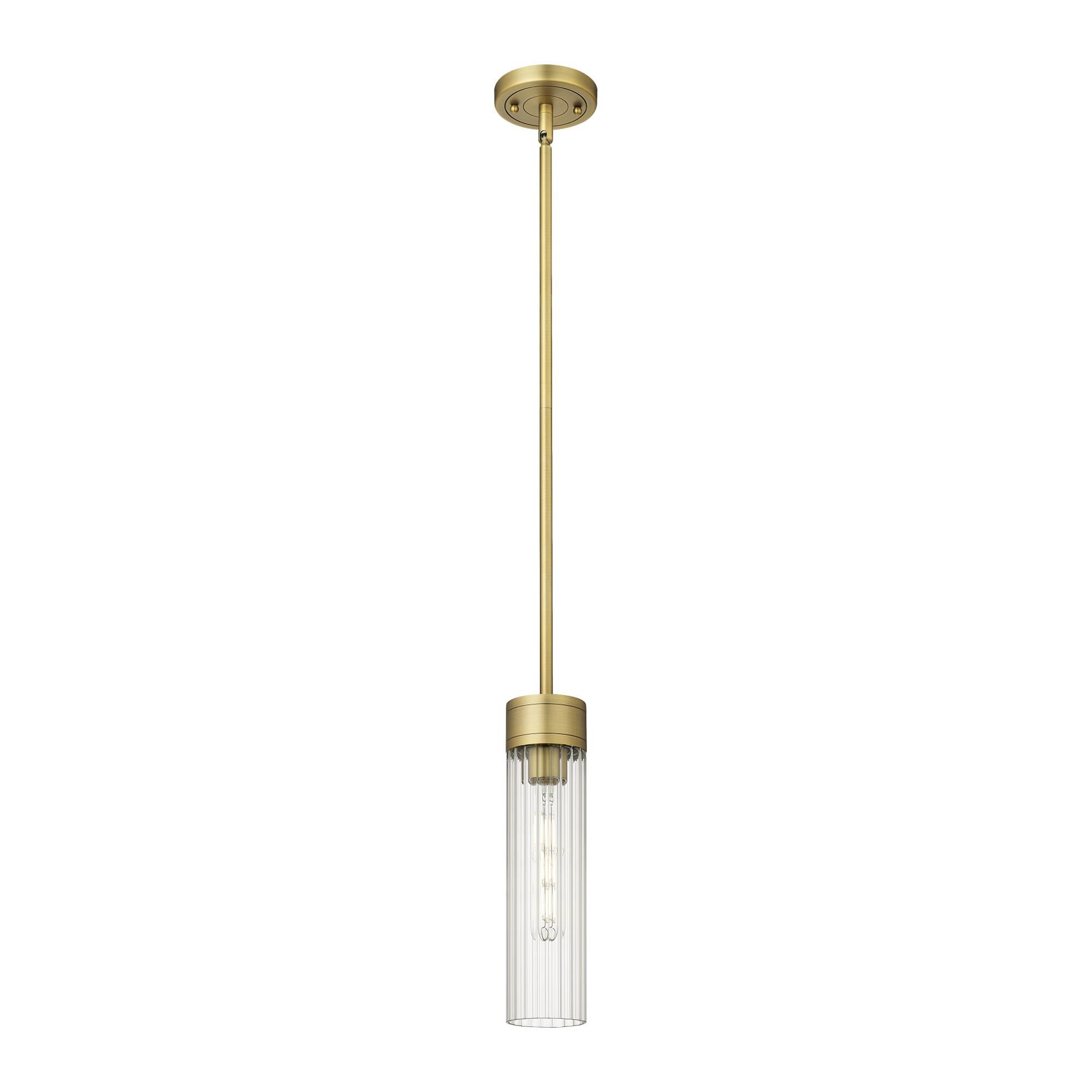 Shown in Brushed Brass finish and Clear glass and Clear Glass shade