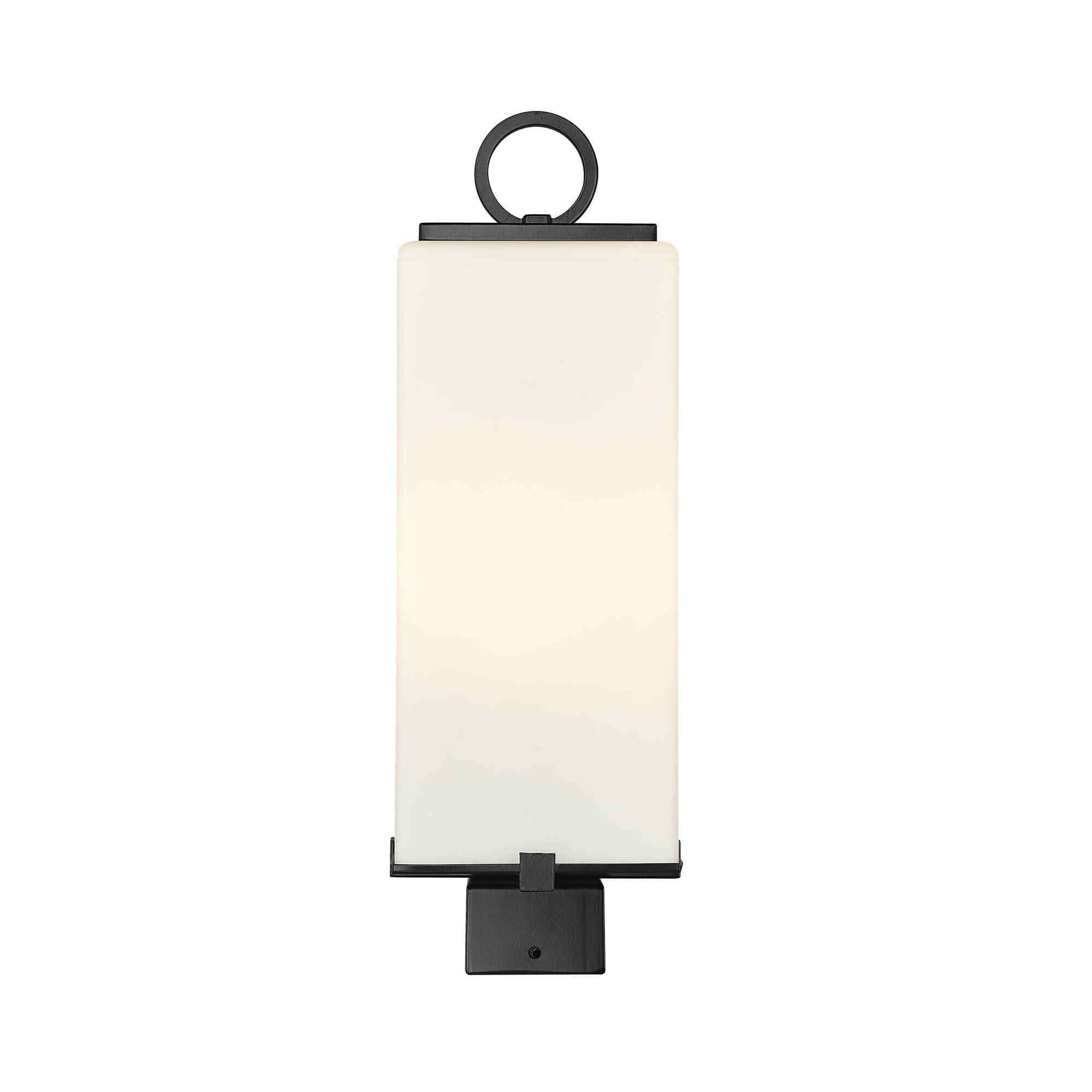Shown in Black finish and Glass shade
