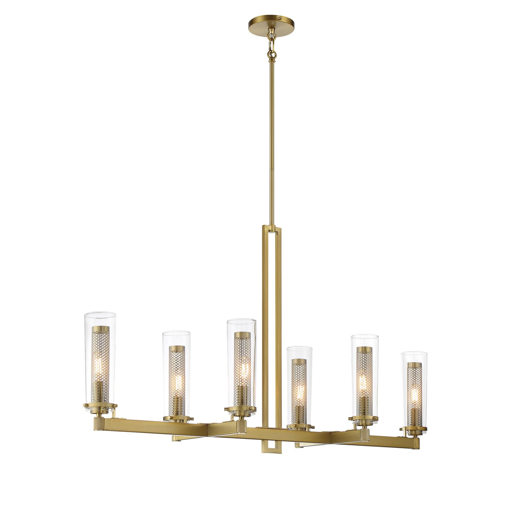 Shown in Soft Brass finish and Clear glass and Glass shade