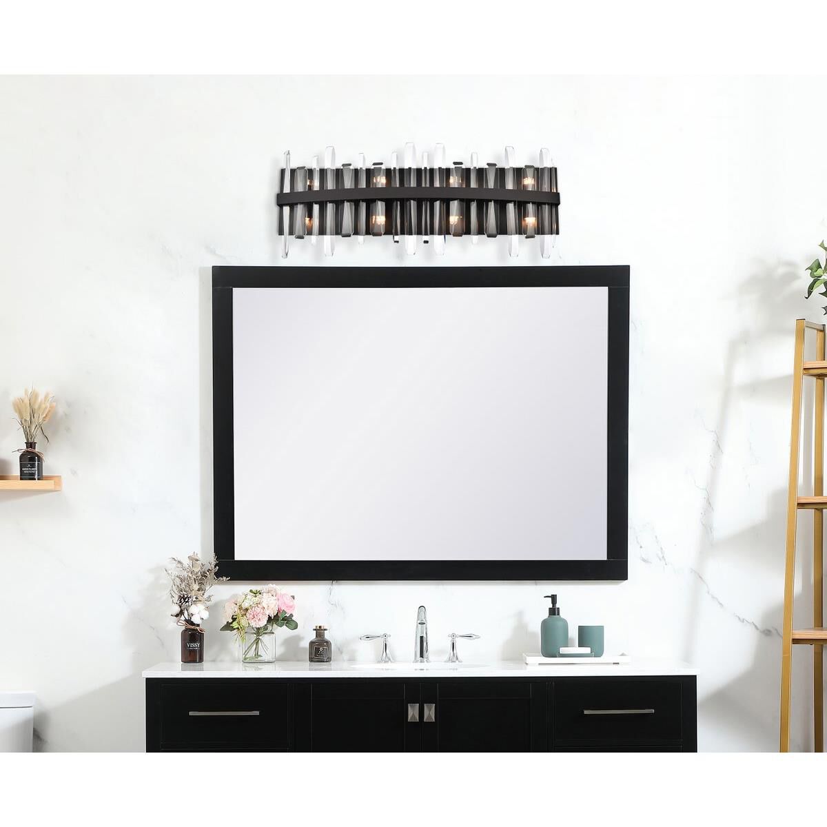 Shown in Black finish and Royal Cut crystal