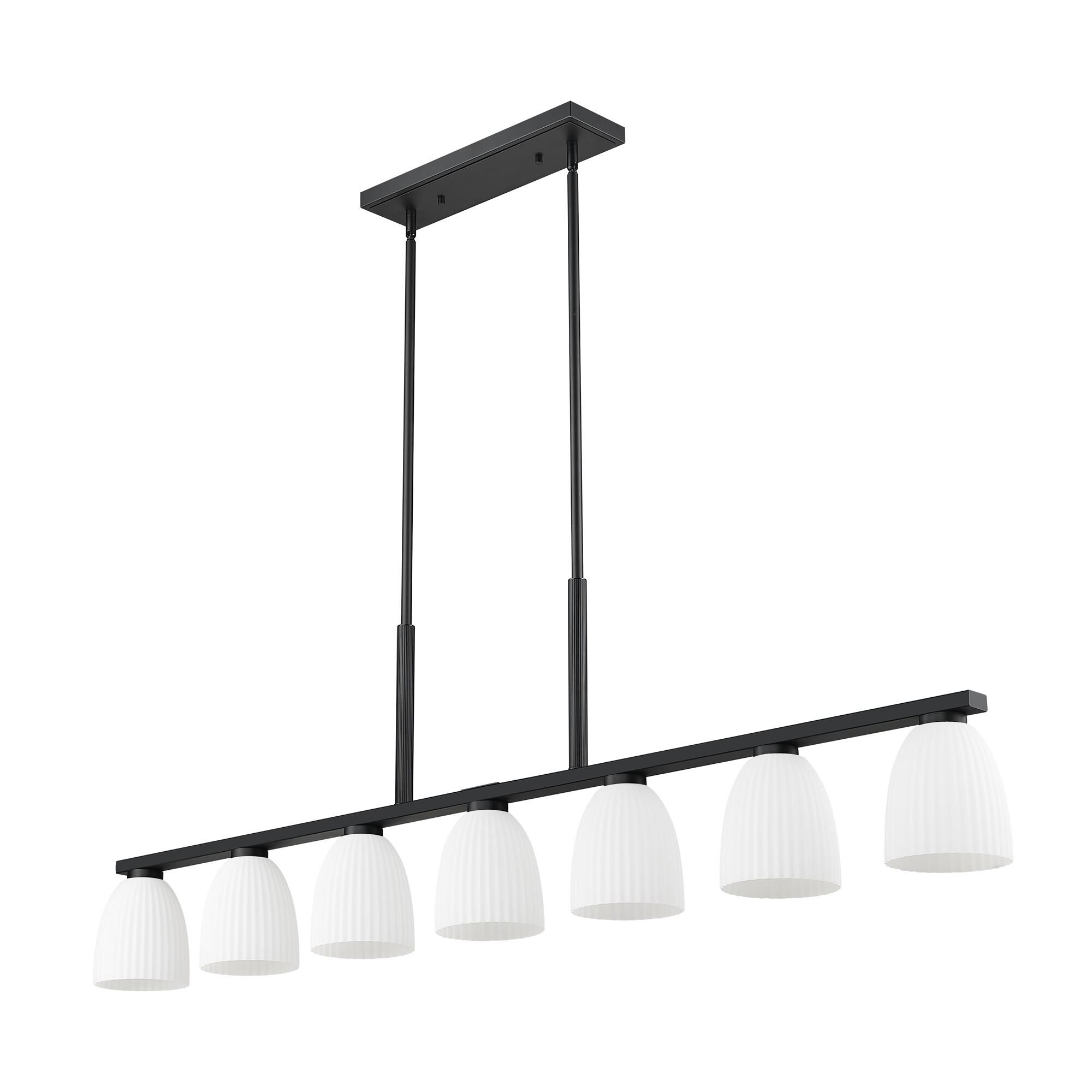 Shown in Matte Black finish and Matte Opal glass and Matte Opal shade