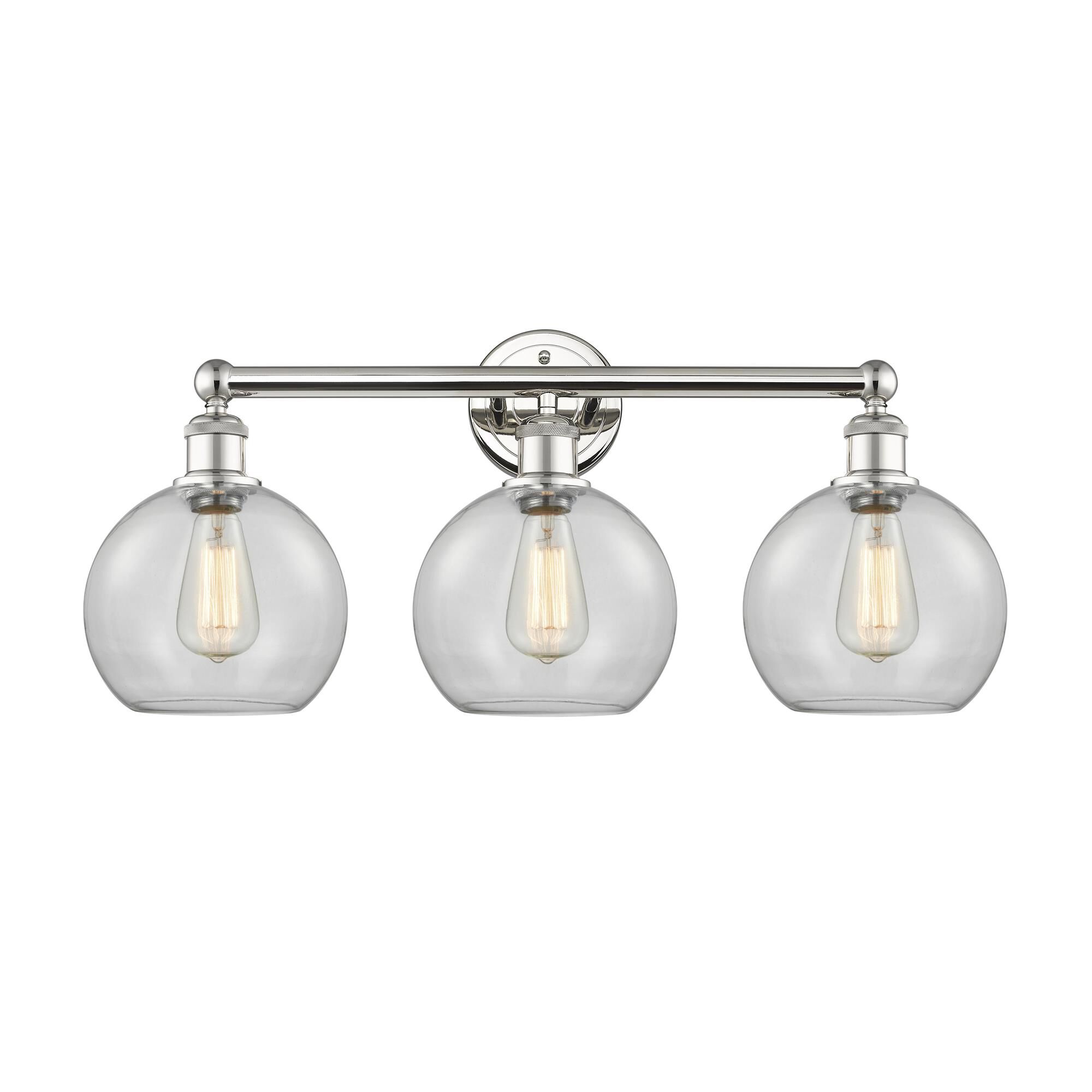 Shown in Polished Nickel finish and Clear glass