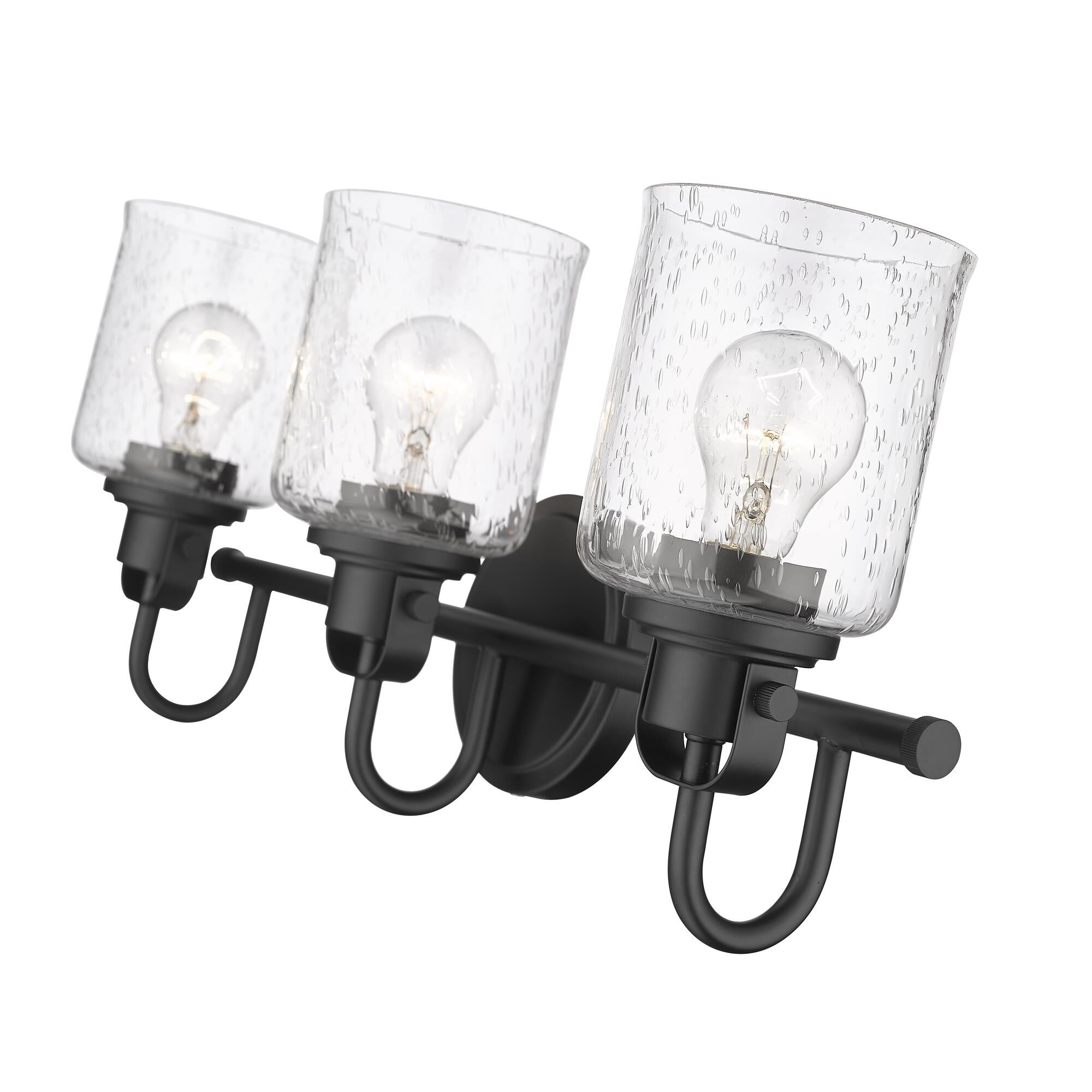 Shown in Matte Black finish and Glass shade