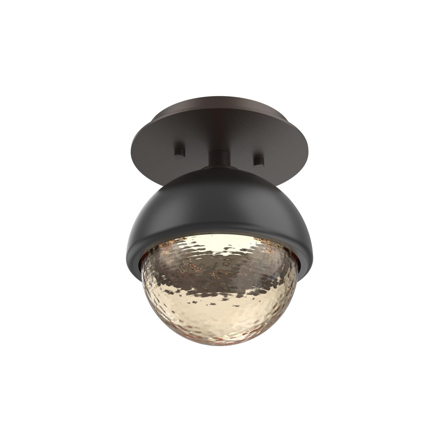 Shown in Flat Bronze finish and Amber glass and Matte Black accent