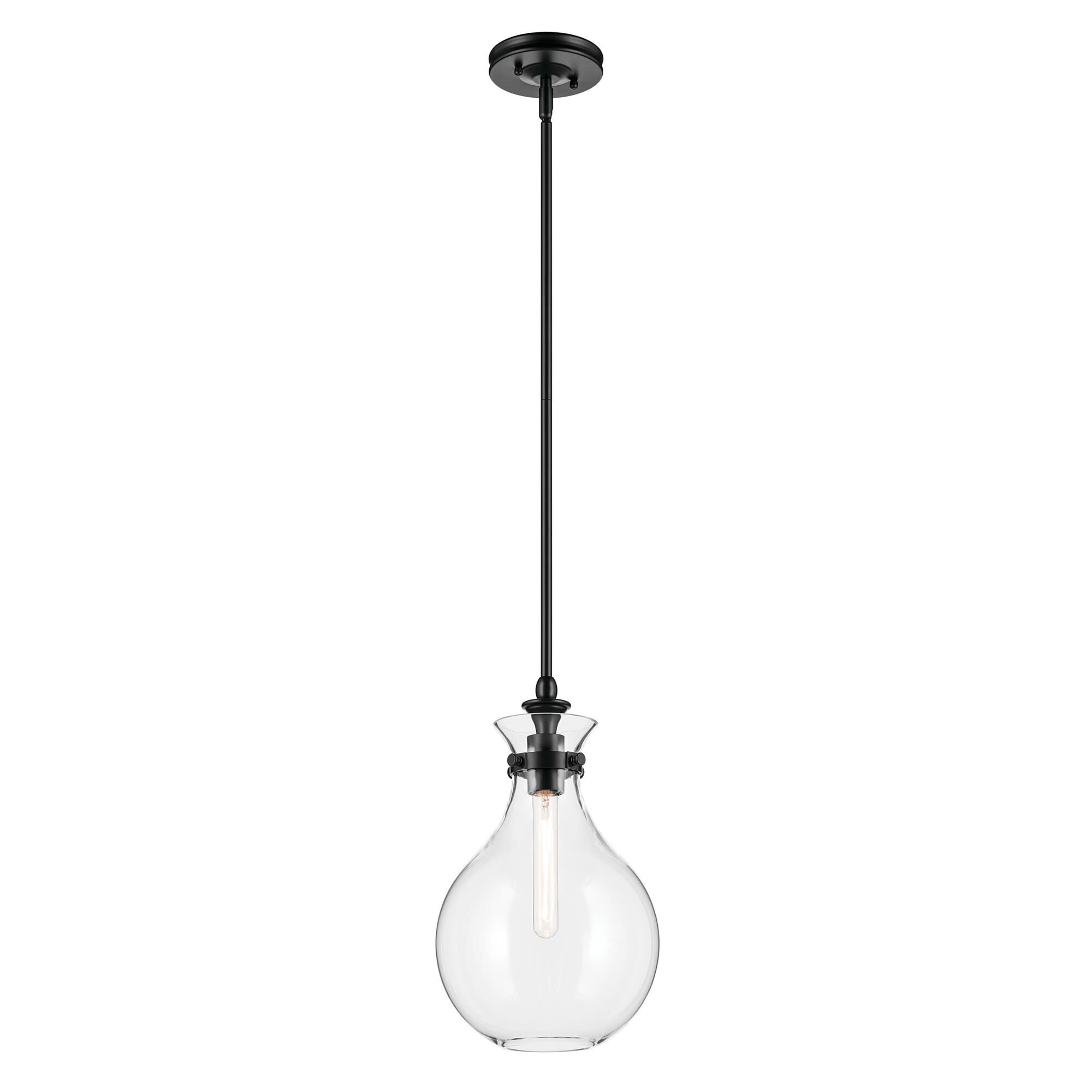 Shown in Black finish and Clear glass