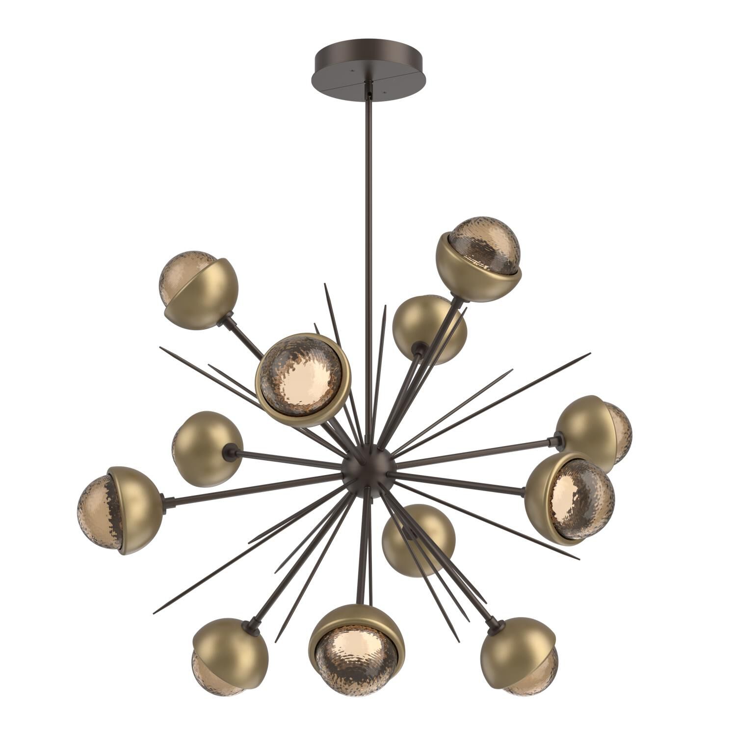 Shown in Flat Bronze finish and Bronze glass and Gilded Brass accent