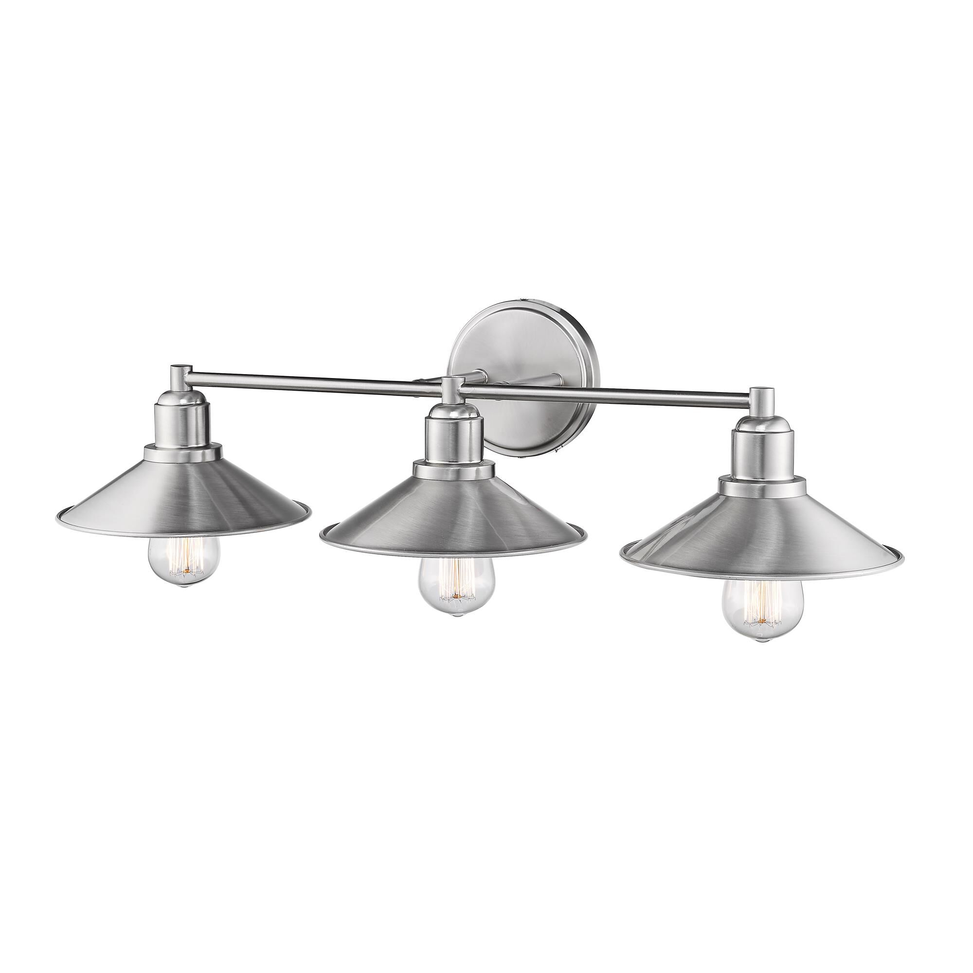Shown in Brushed Nickel finish and Steel glass and Steel shade