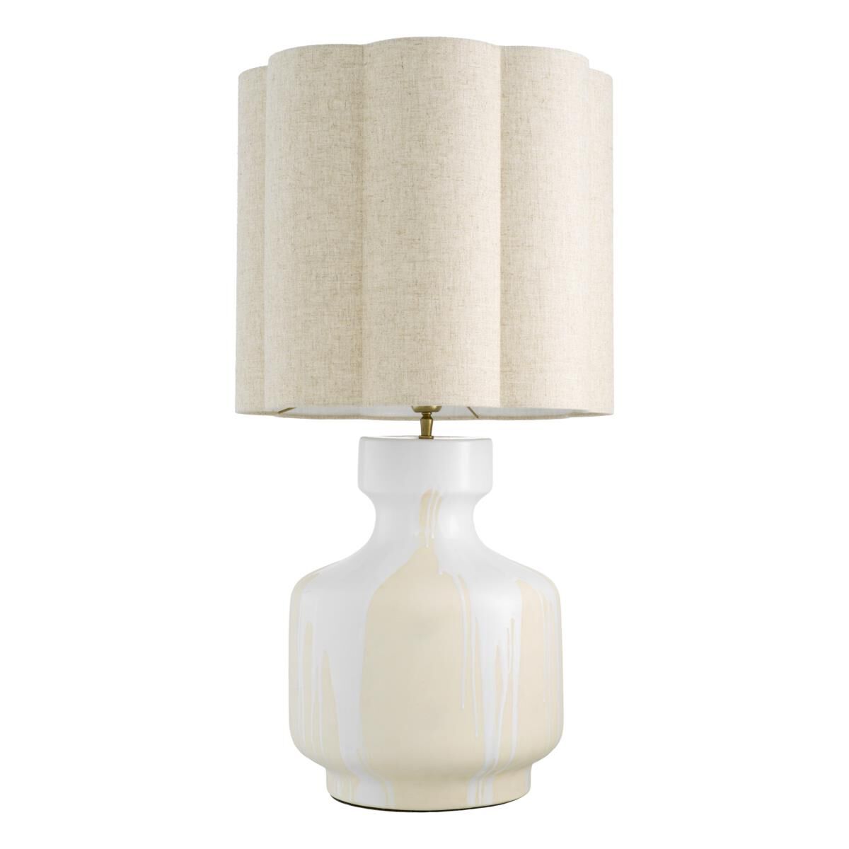 Shown in White Drip-Effect, Vintage Brass finish