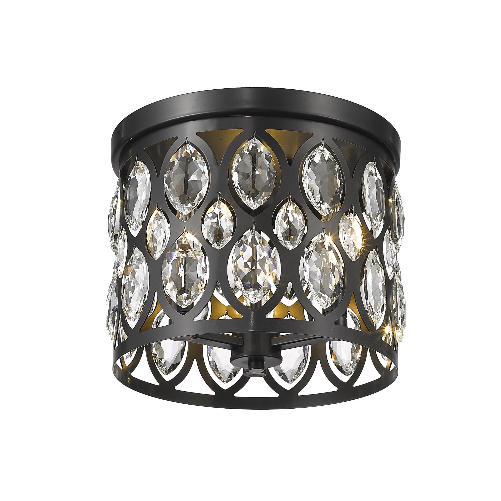 Shown in Matte Black finish and Steel + K9 Crystal glass and Steel + K9 Crystal shade