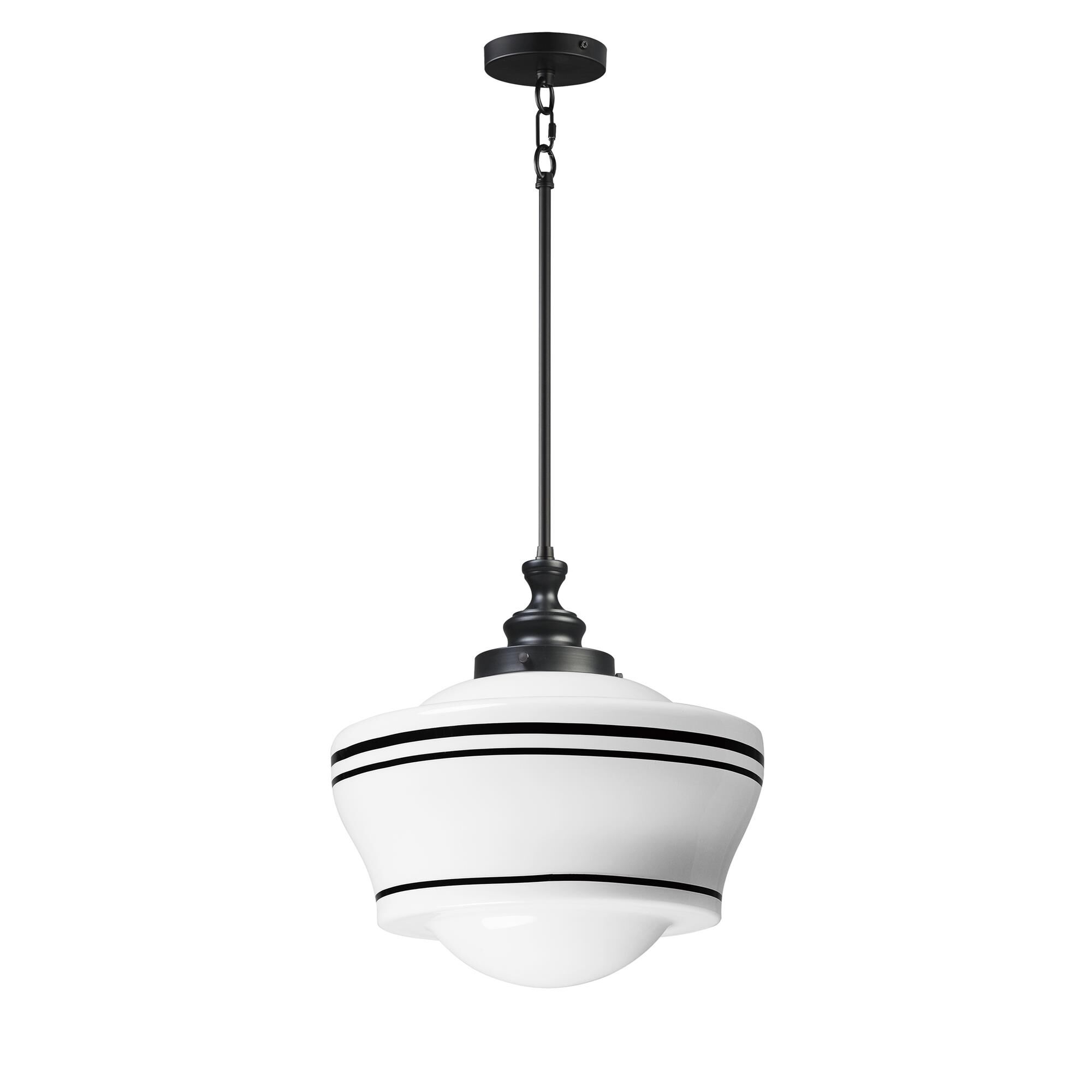 Shown in Black finish and White glass