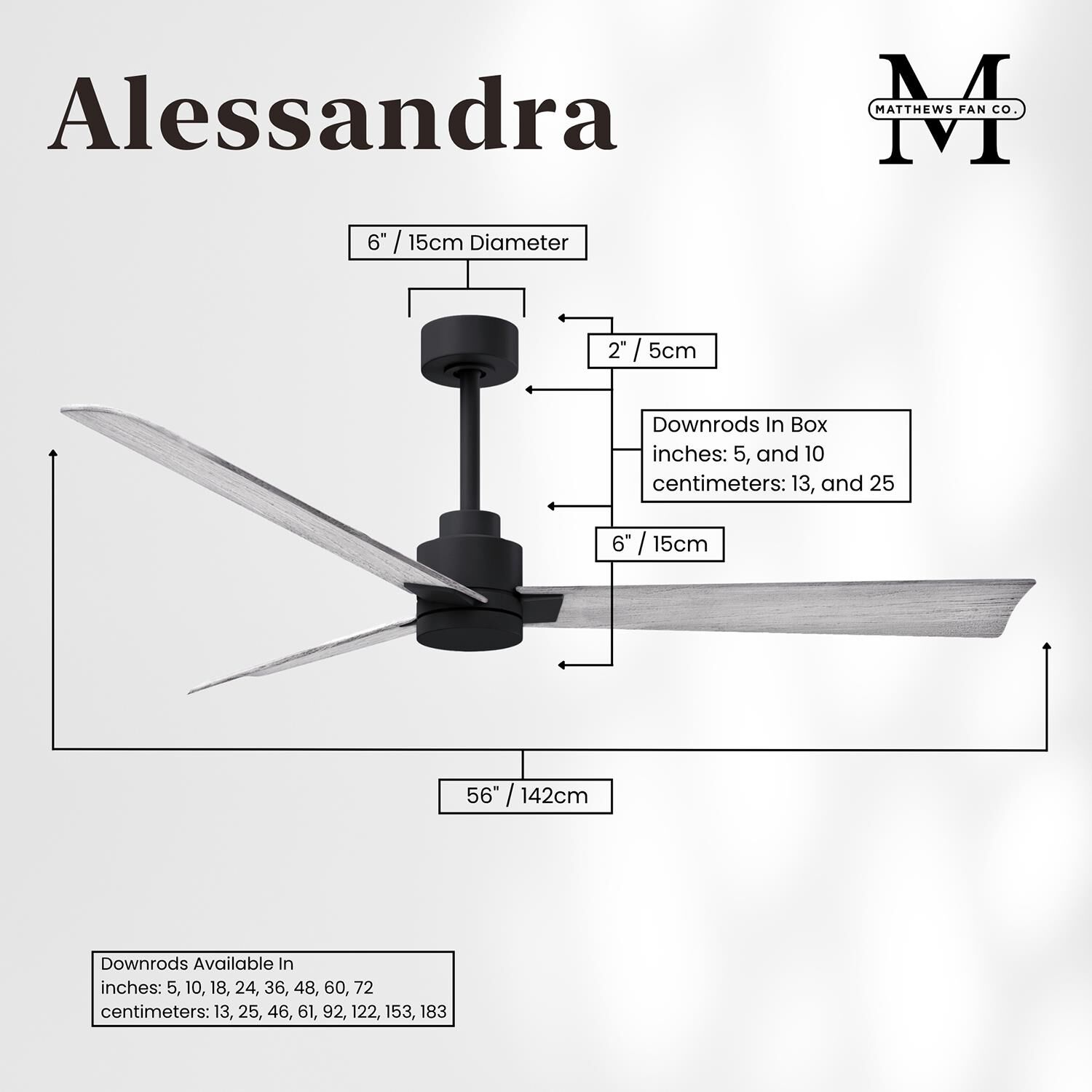 Alessandra 56 Inch Ceiling Fan by Matthews Fan Company